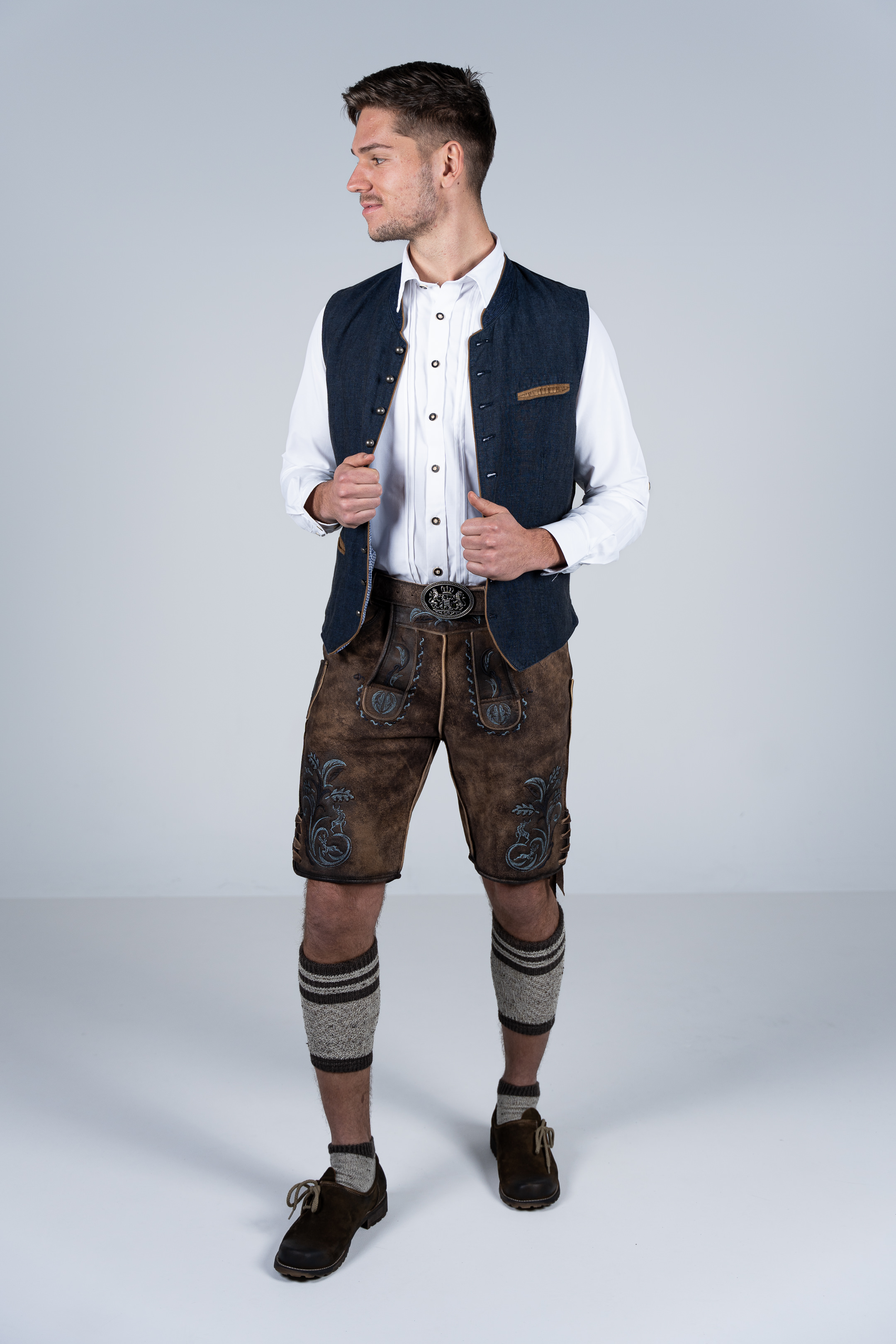 Kurze Wildbock Lederhose Florian