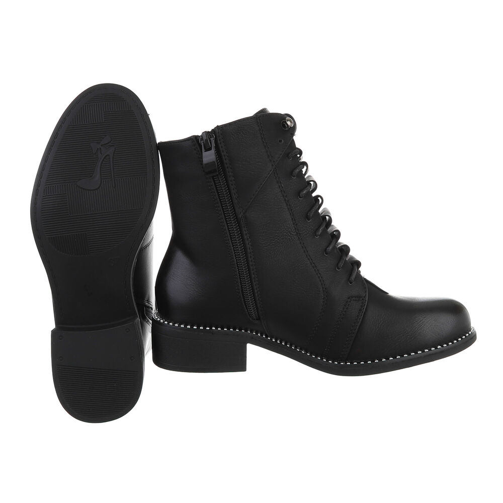 Damen Schnürstiefeletten 66-72-1 schwarz