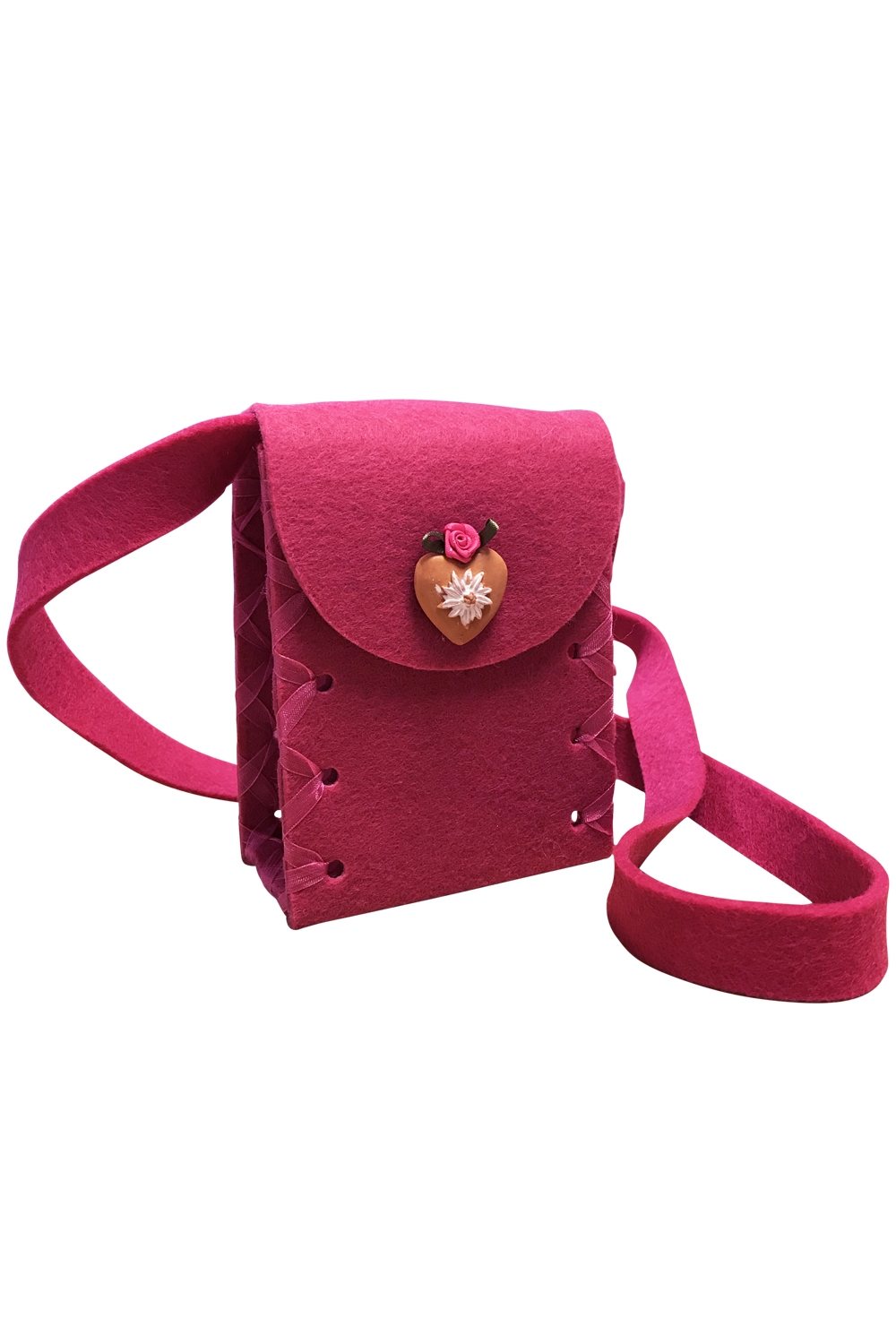 Mini Dirndltasche Filz pink Herz