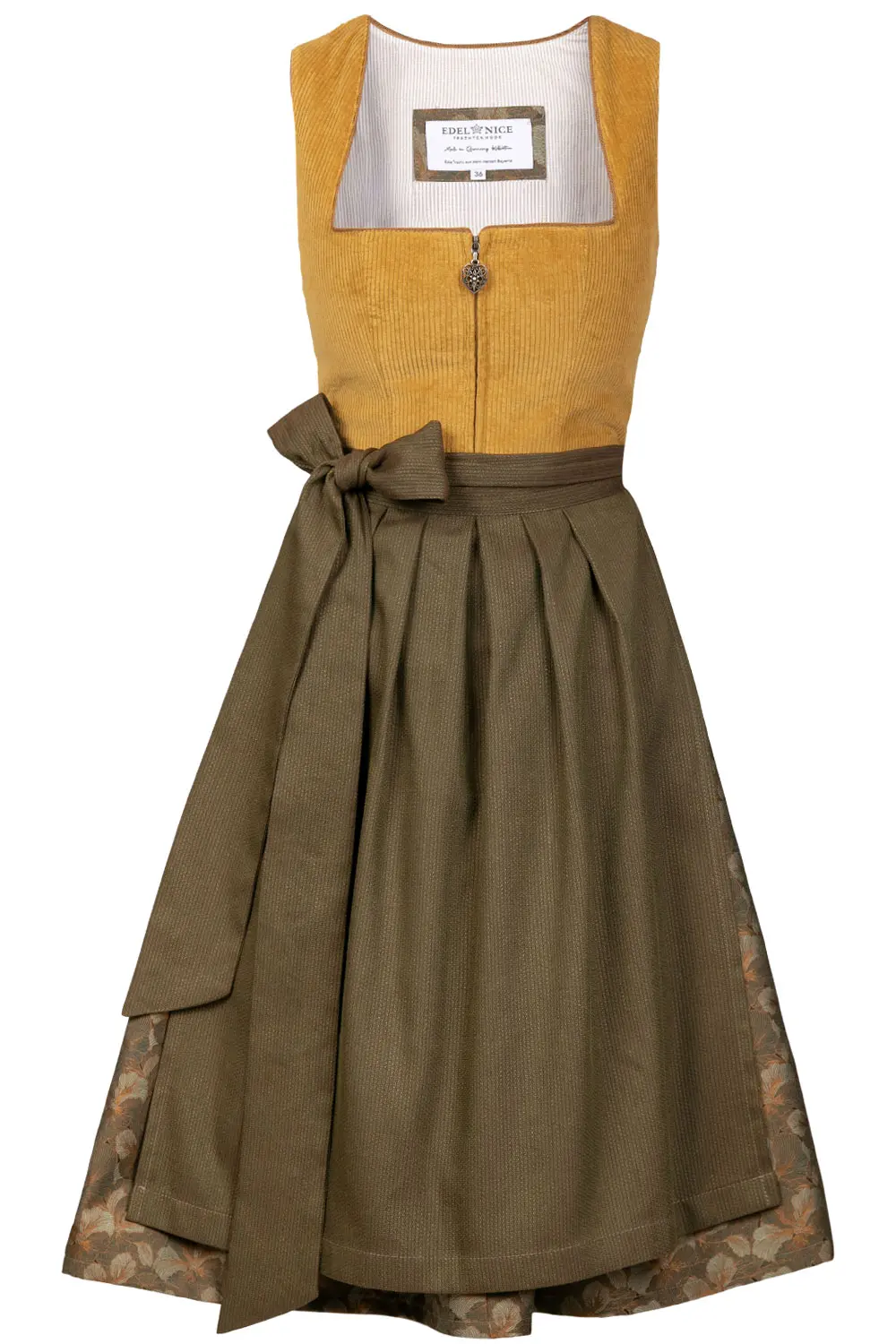 Midi Dirndl Hanna Cord Gelb