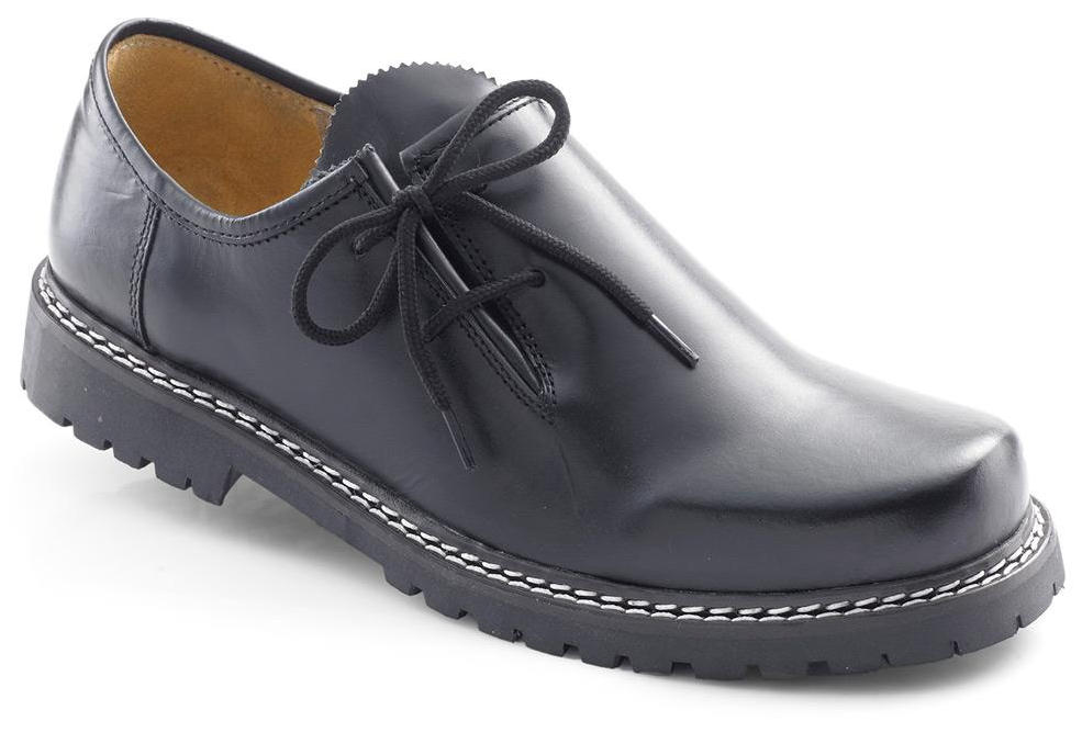 Trachten Sneaker Herren glattleder schwarz