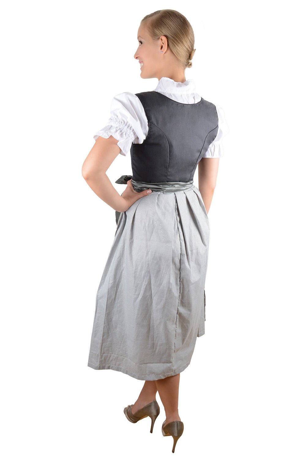 Midi Dirndl schwarz creme