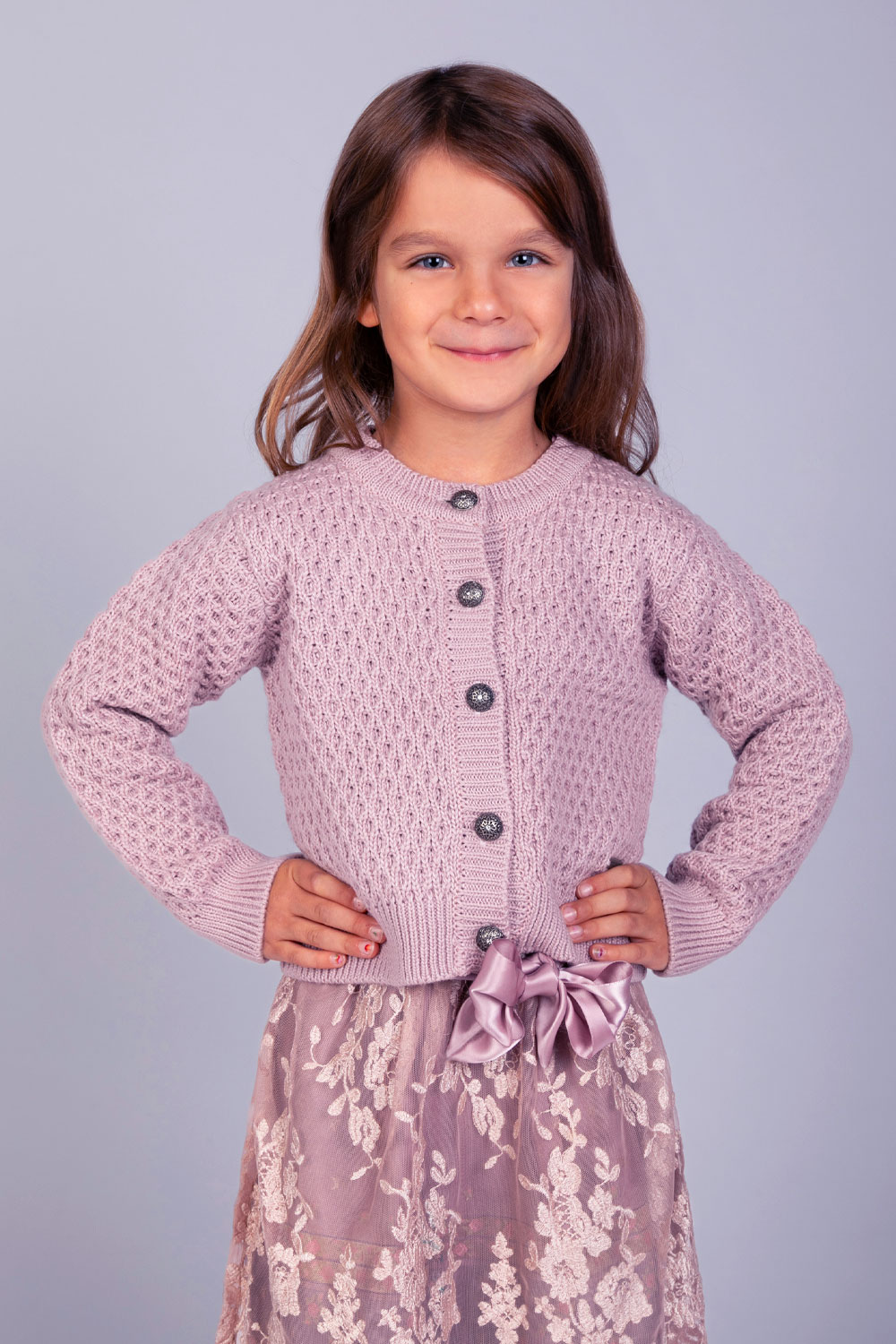 Kinder Strickjacke Theresa rosé