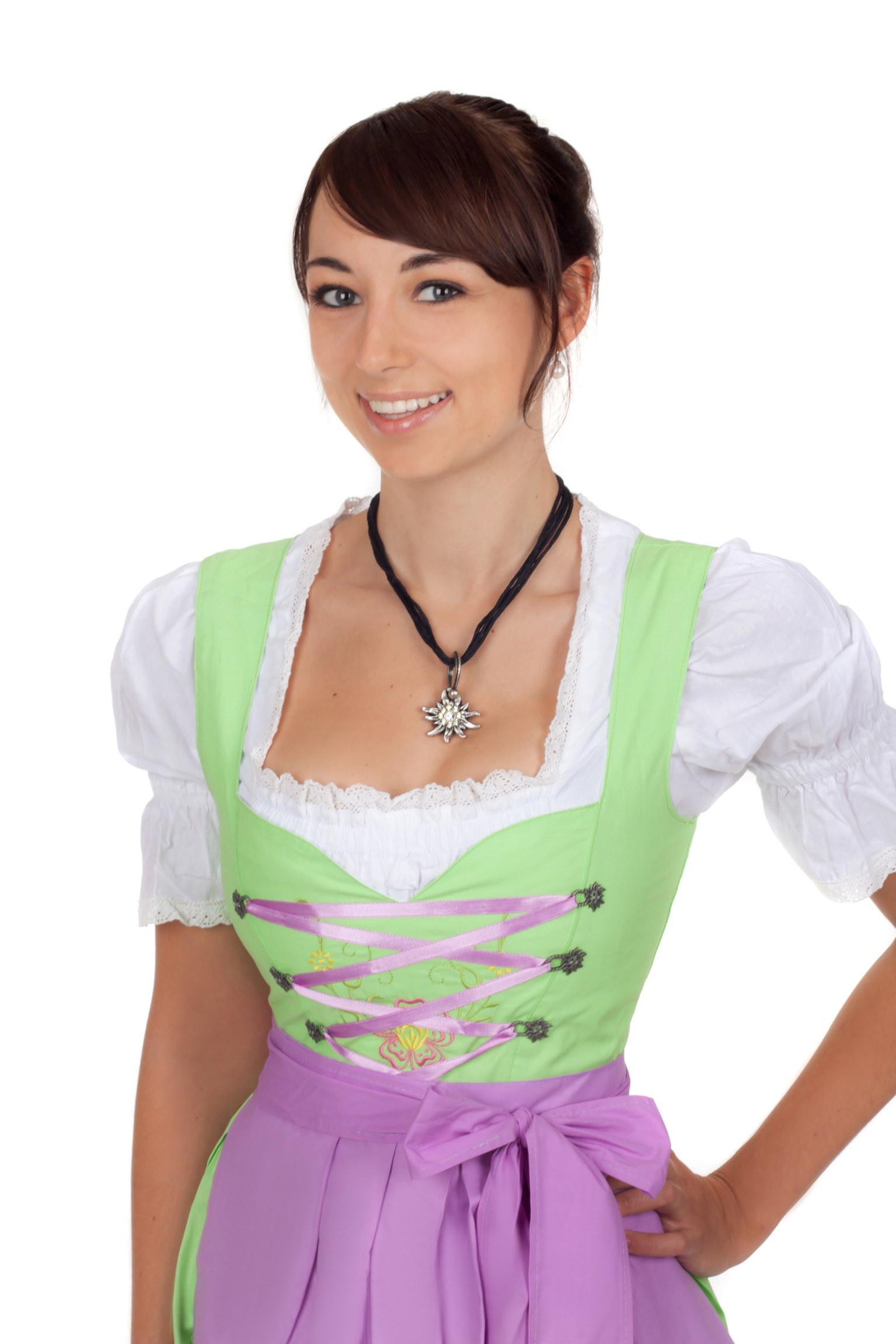 Sexy Mini Dirndl hellgrün lila 