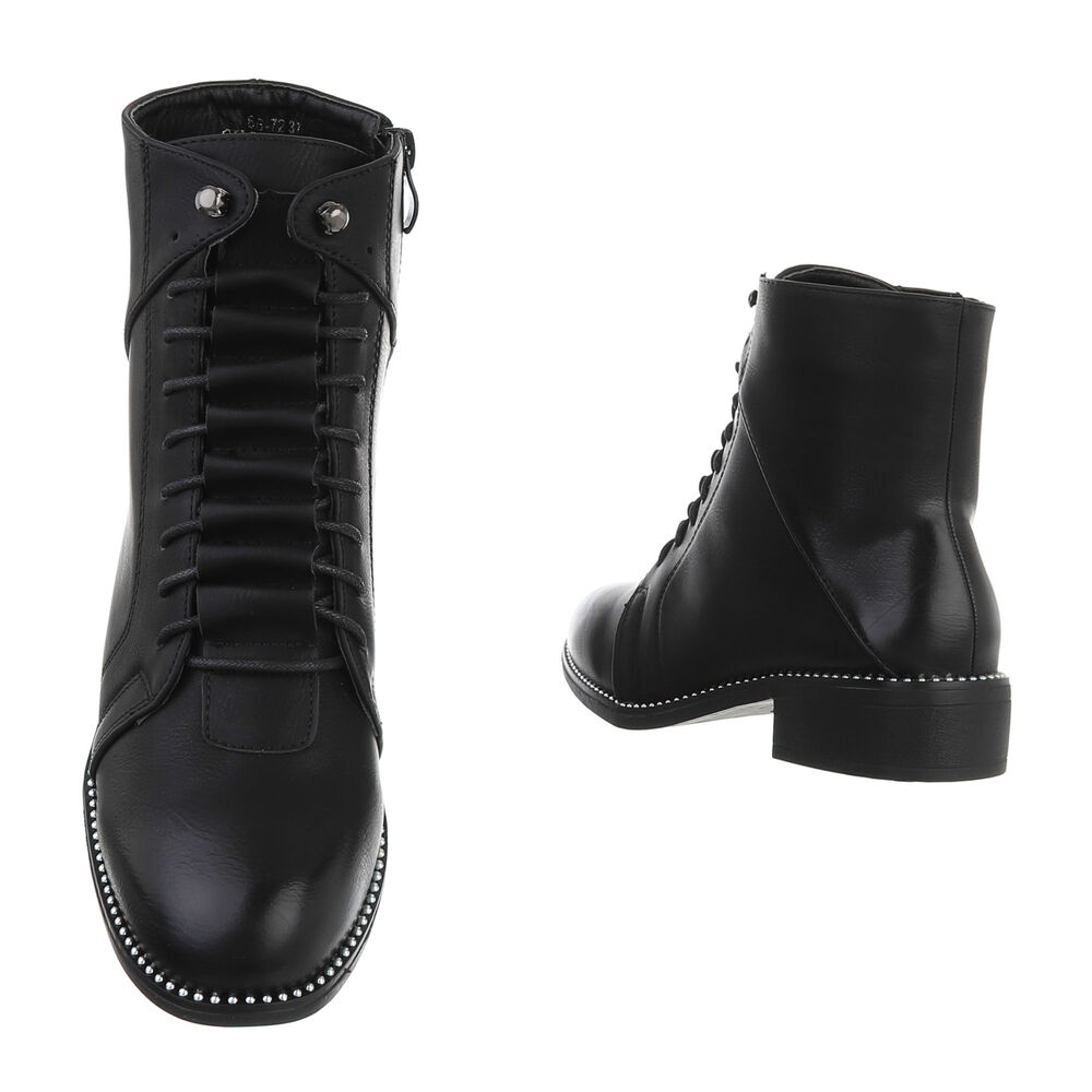 Damen Schnürstiefeletten 66-72-1 schwarz