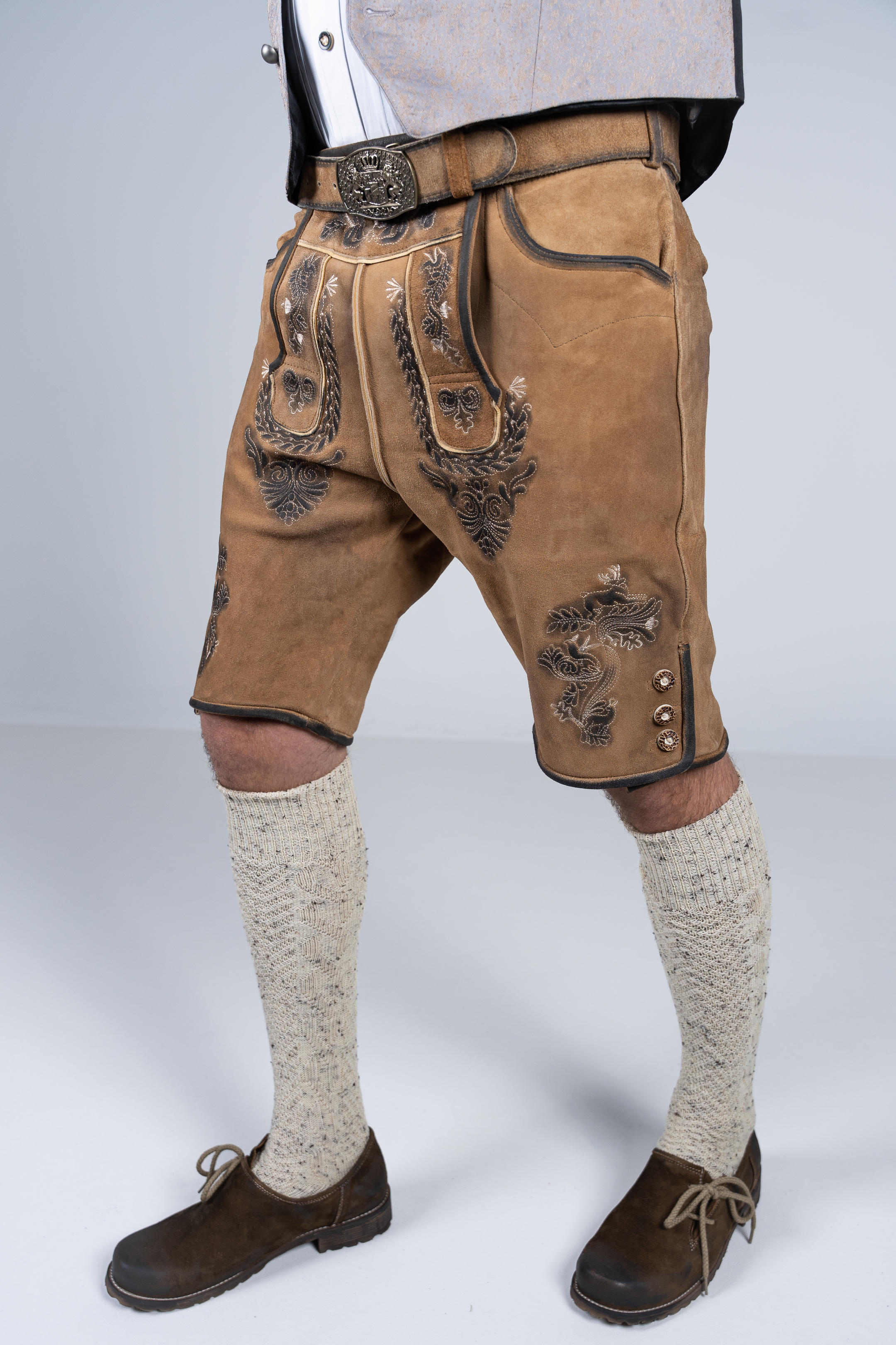Socken Kniestrumpf natur meliert