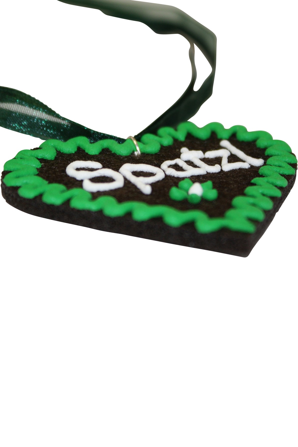 Halskette Filzherz Spatzl grün