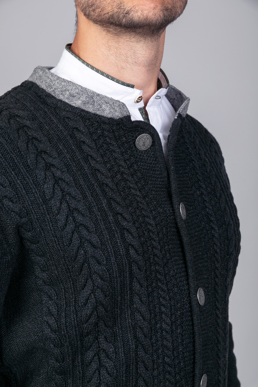 Trachten Strickjacke Jakob Dunkelanthrazit