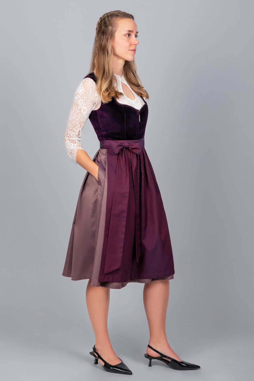 Made in Germany Dirndl Viola Samt Lila