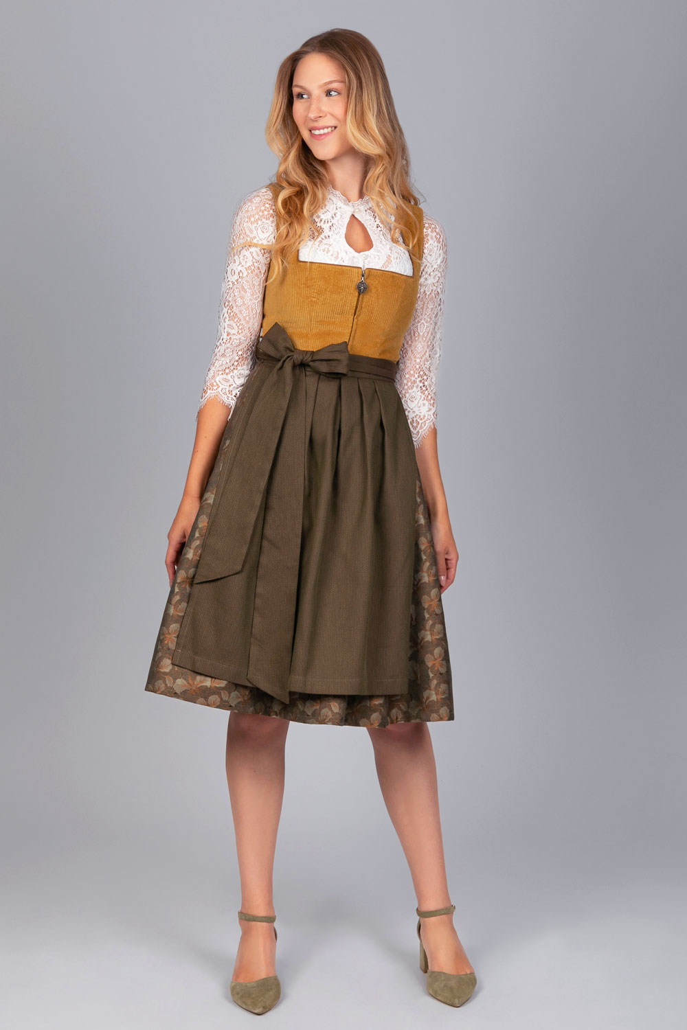 Made in Germany Dirndl Hanna Cord Gelb 