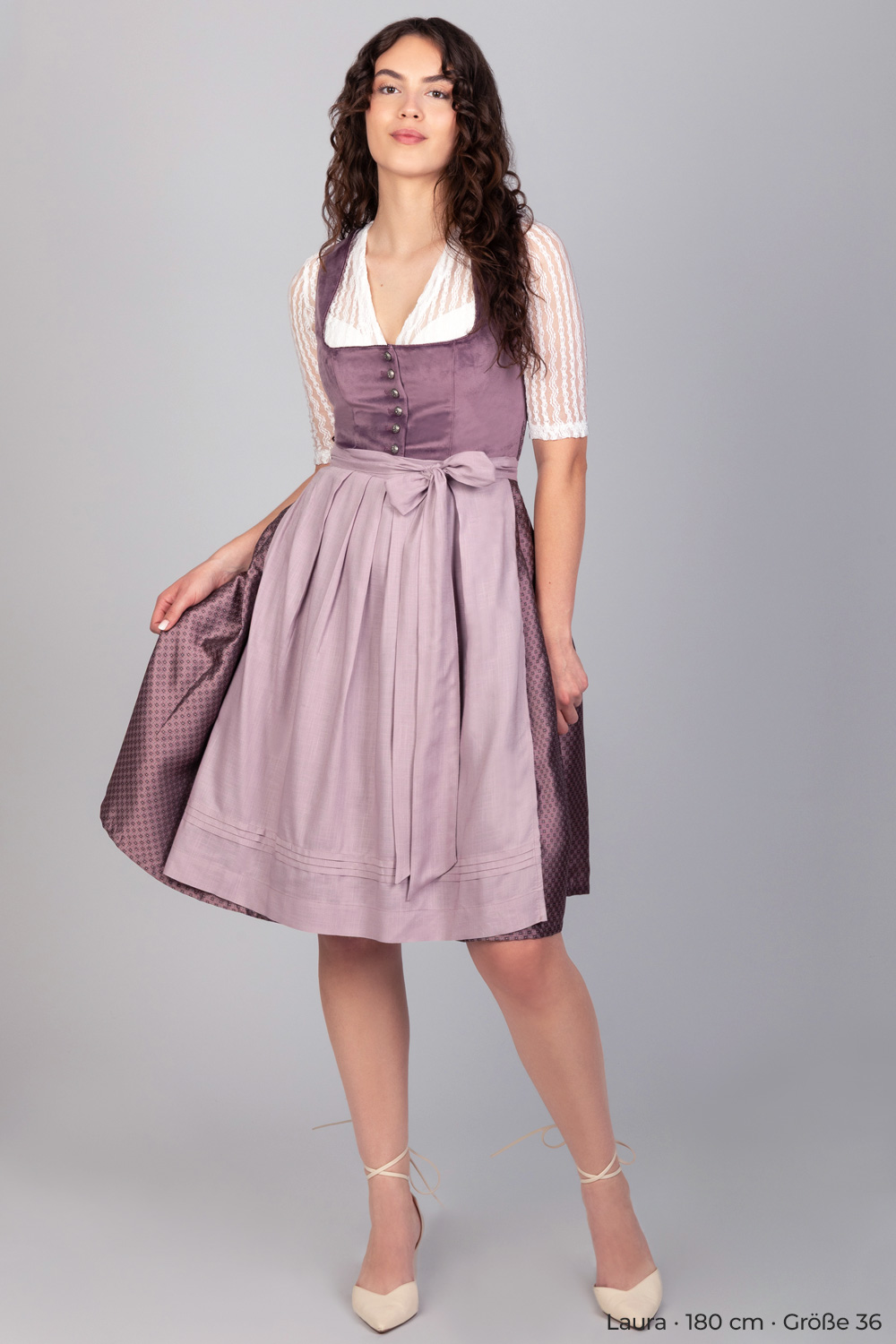 Midi Dirndl Susi Samt Flieder
