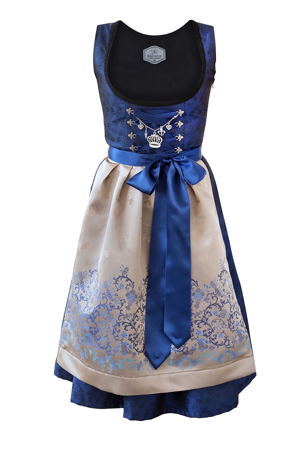 Kinder Dirndl royalblau gold