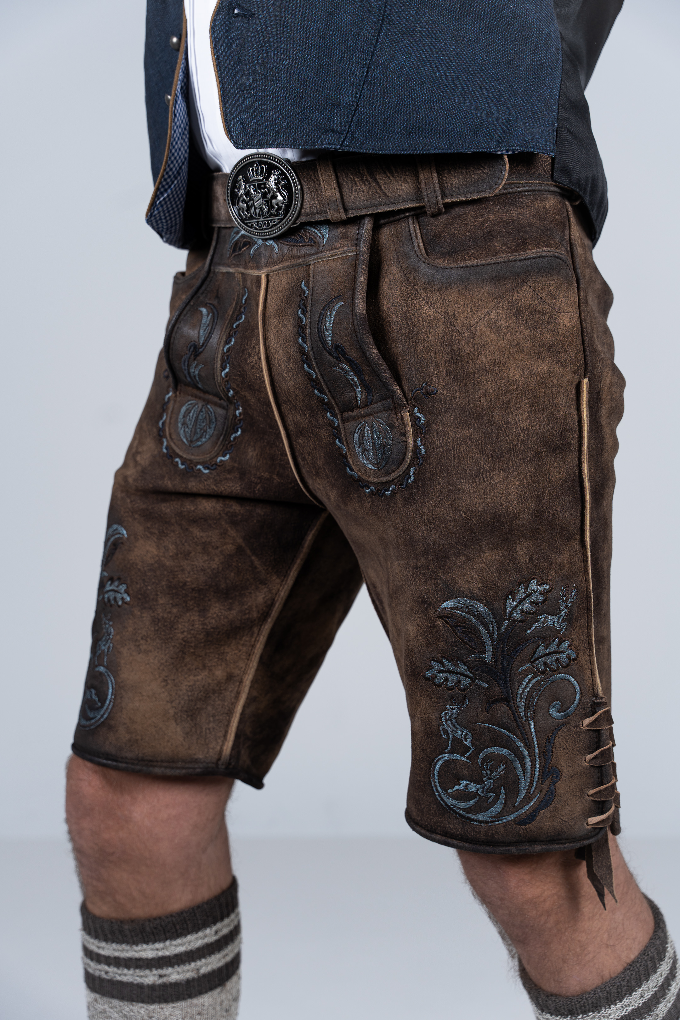 Kurze Wildbock Lederhose Florian