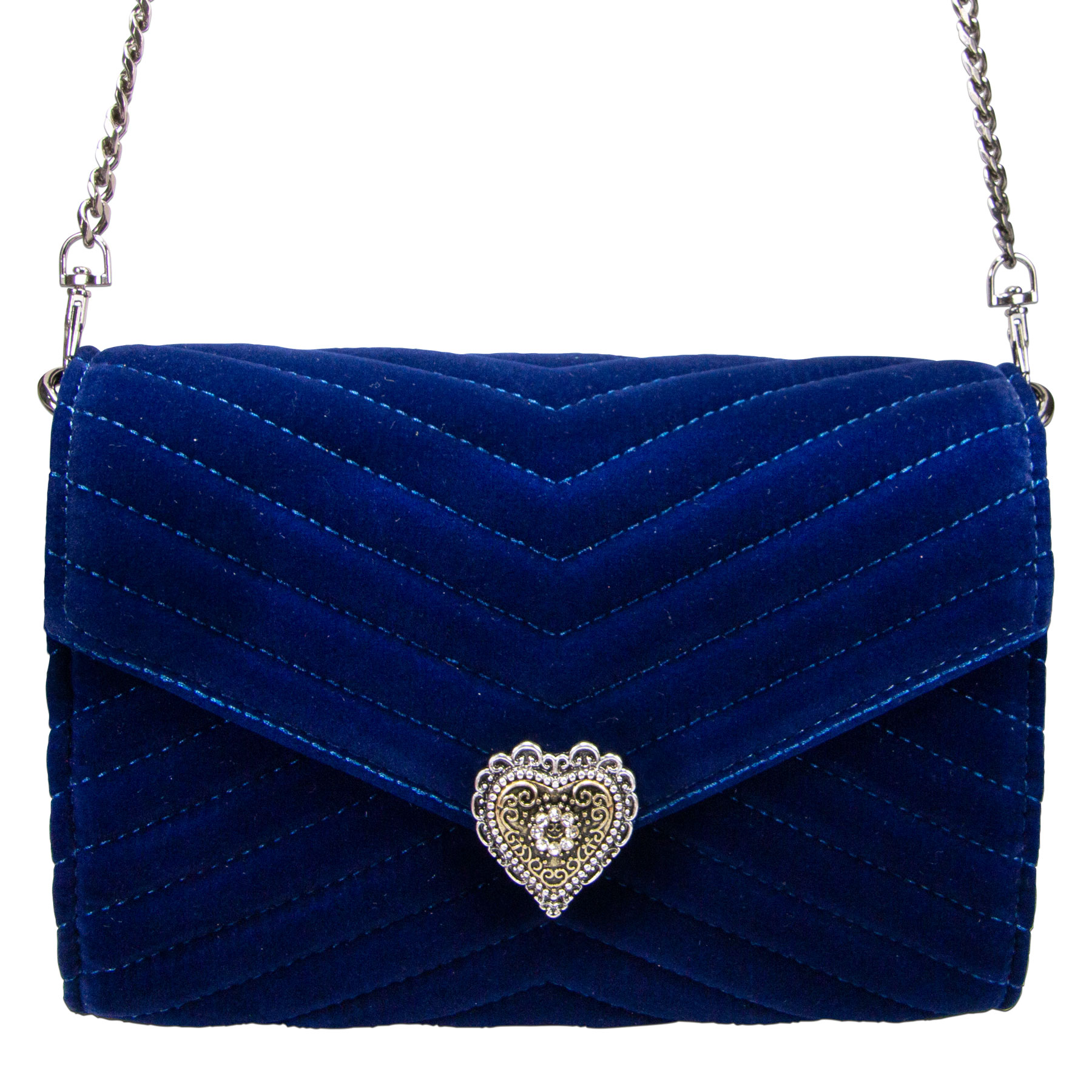 Trachten Dirndltasche Charlotte Samt Blau