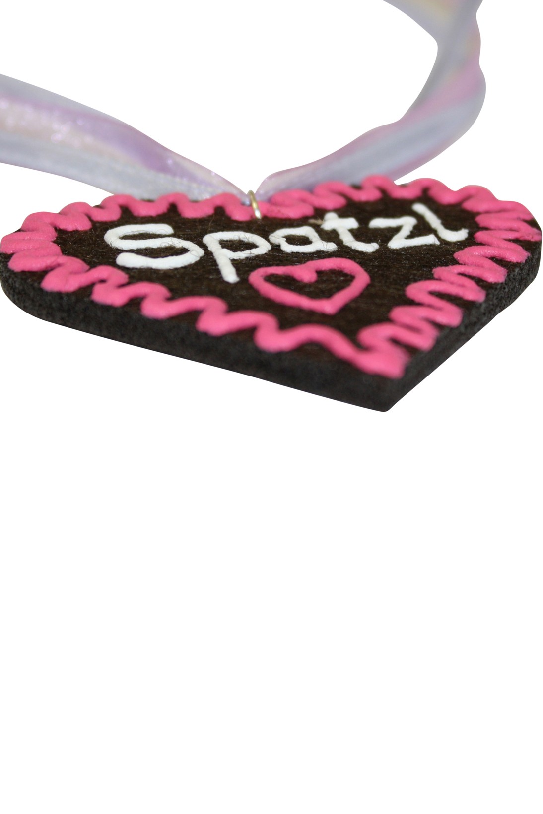 Halskette Filzherz Spatzl pink