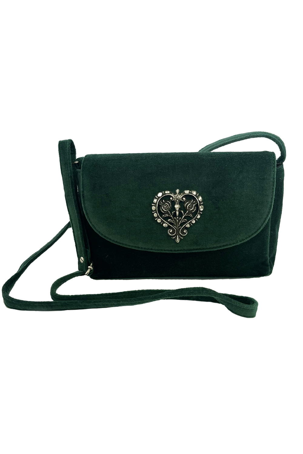 Dirndltasche Samt Dunkelgrün