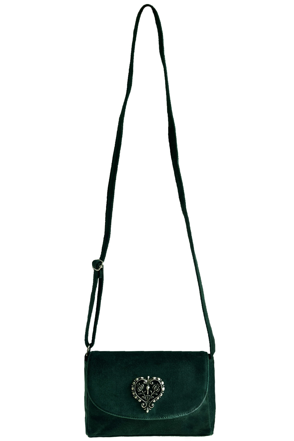 Dirndltasche Samt Dunkelgrün