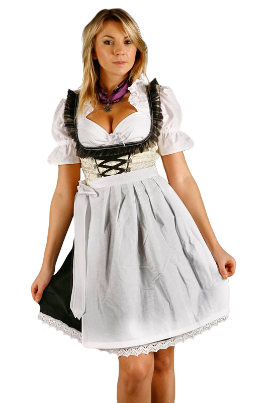 Mini Dirndl 3-teilig creme schwarz 