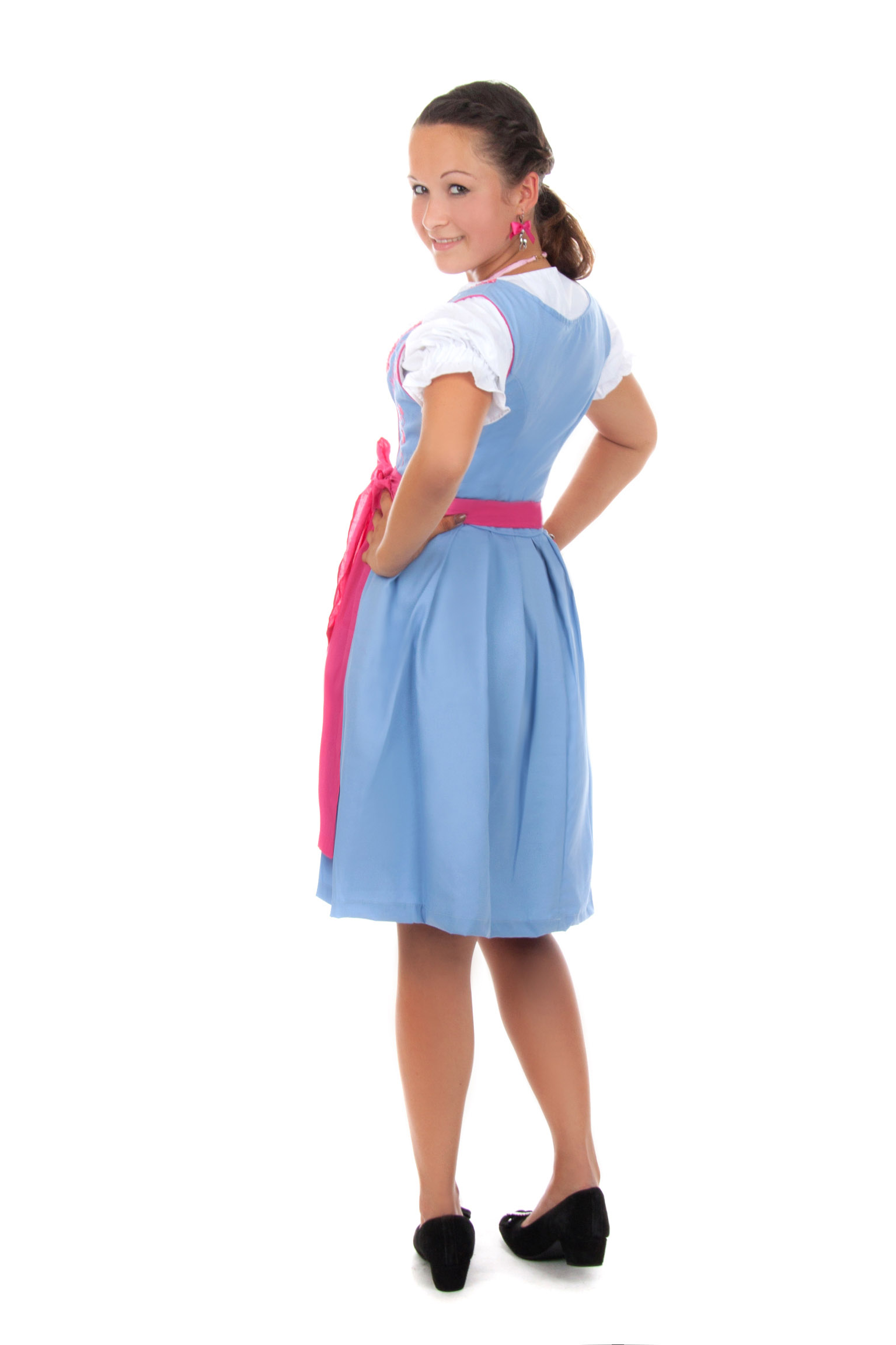 Süßes Mini Dirndl hellblau pink 