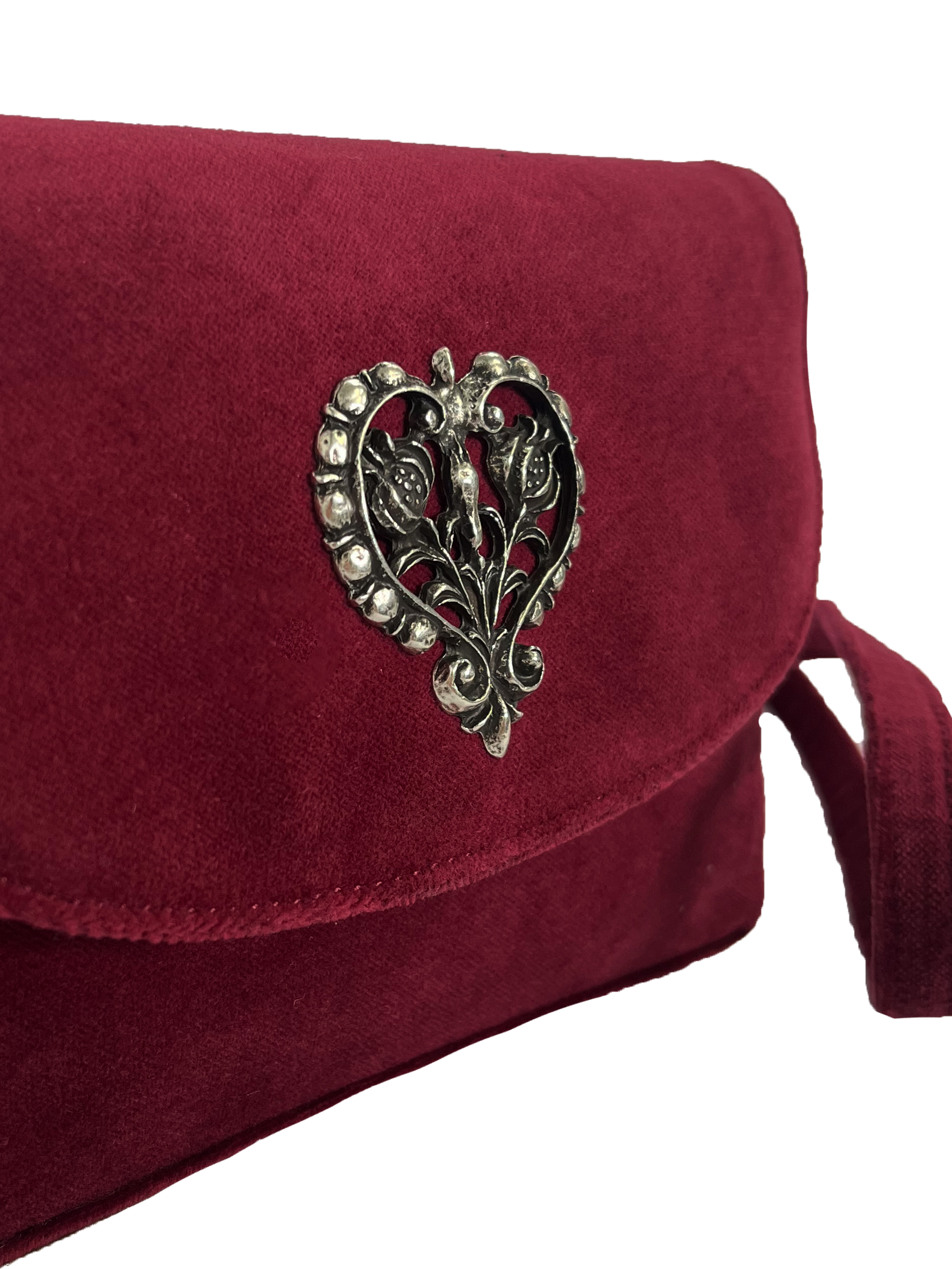 Dirndltasche Samt Bordeaux Rot