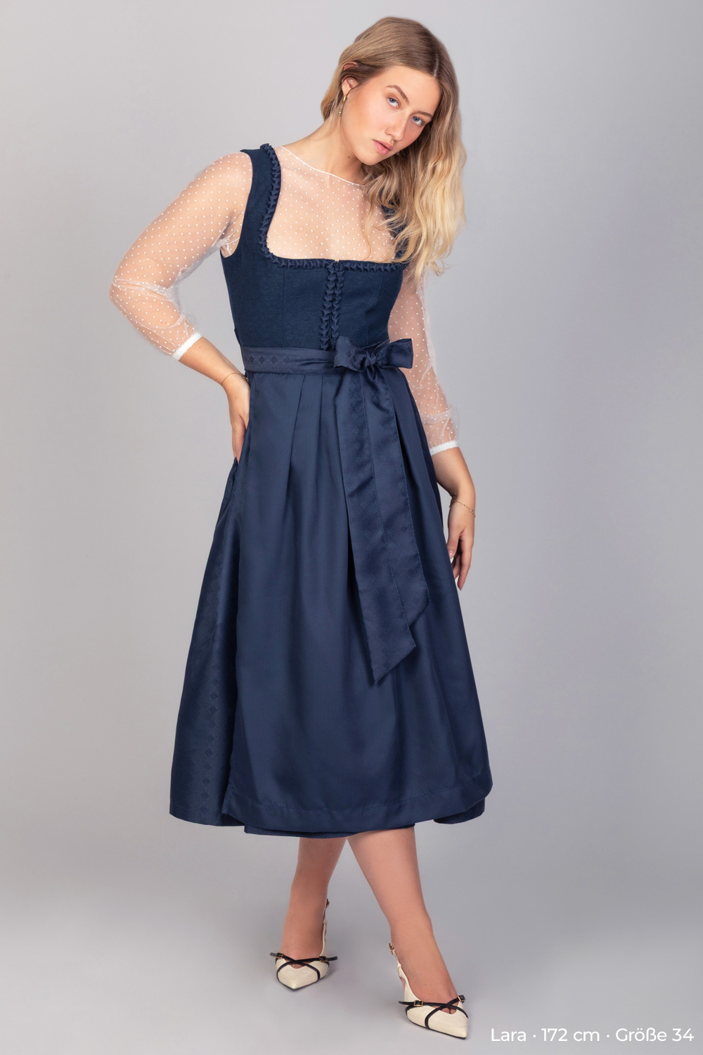 Langes Dirndl Clarissa Dunkelblau