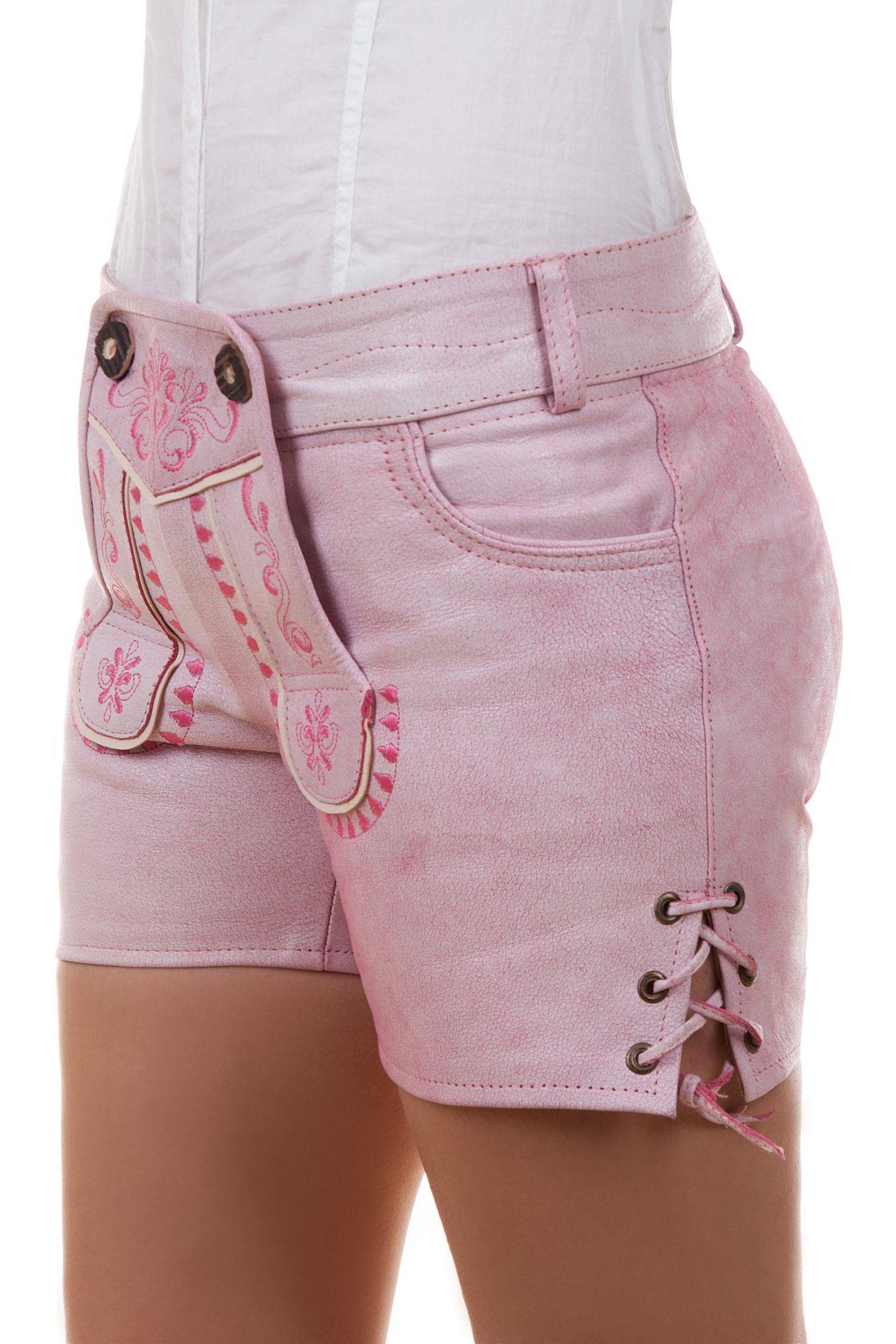 Damen Ledershorts Pink Princess