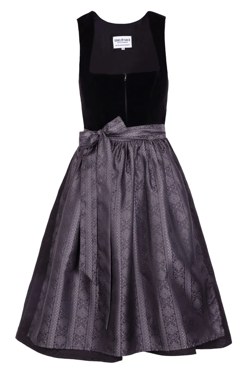 Midi Dirndl Evi Samt Schwarz - fällt eine Nr. größer aus!