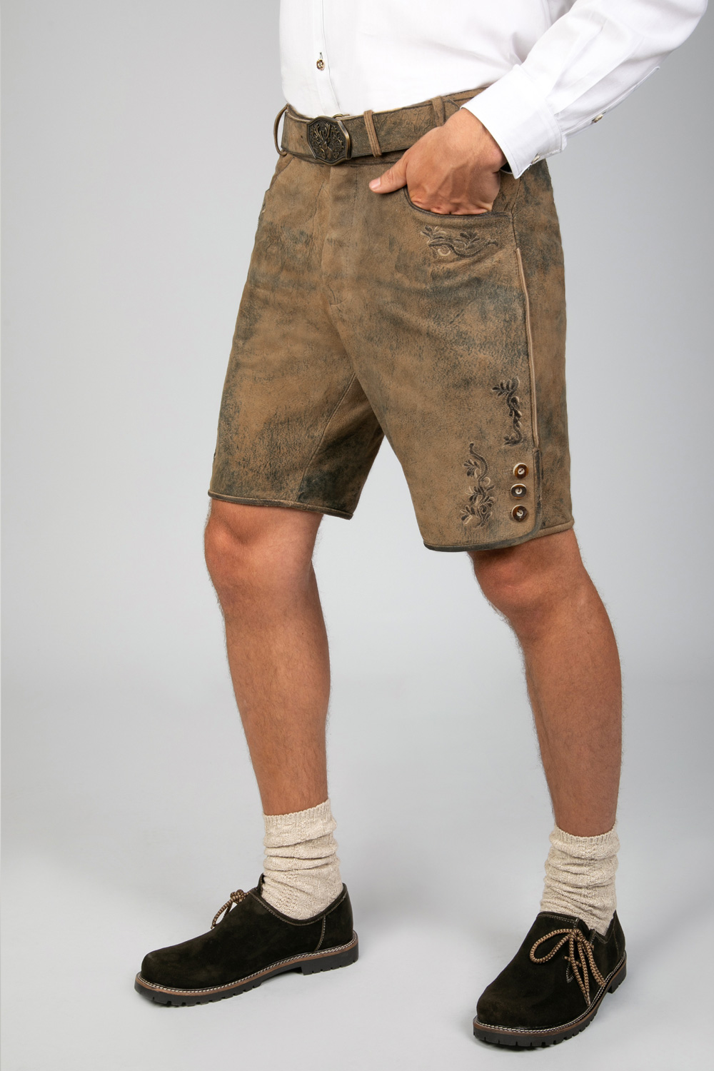Kurze Wildbock Lederhose Paul
