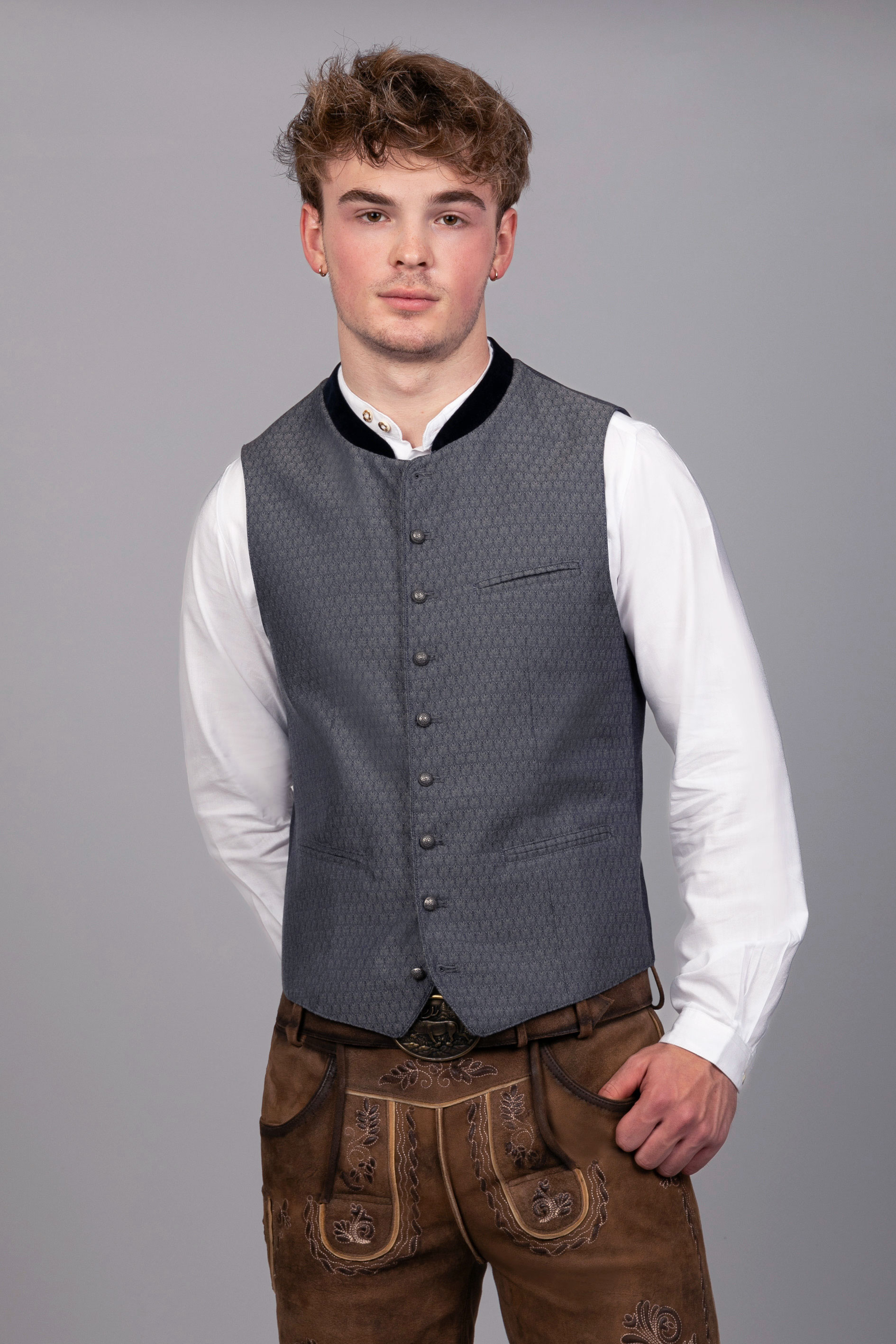 Trachten Weste Fritz Blau
