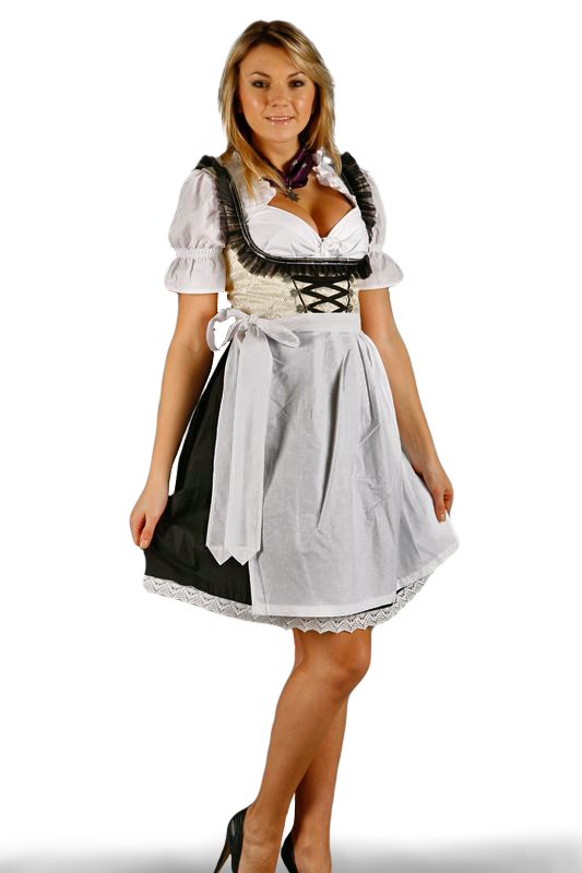 Mini Dirndl 3-teilig creme schwarz 