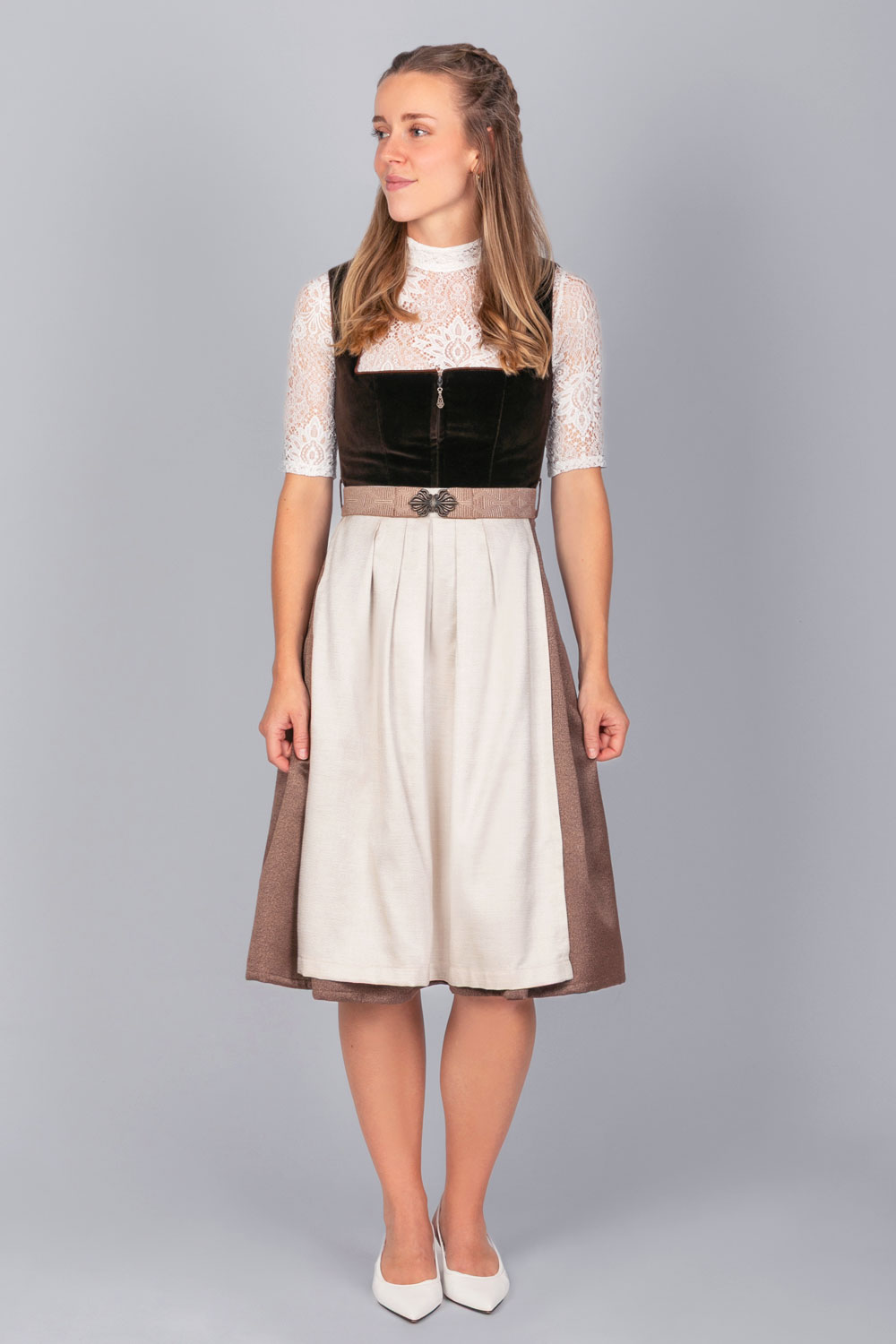 Made in Germany Dirndl Theresie Samt Braun