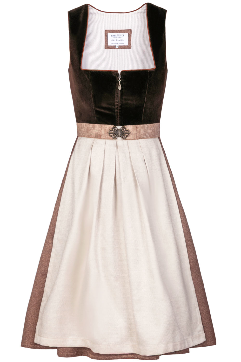 Made in Germany Dirndl Theresie Samt Braun