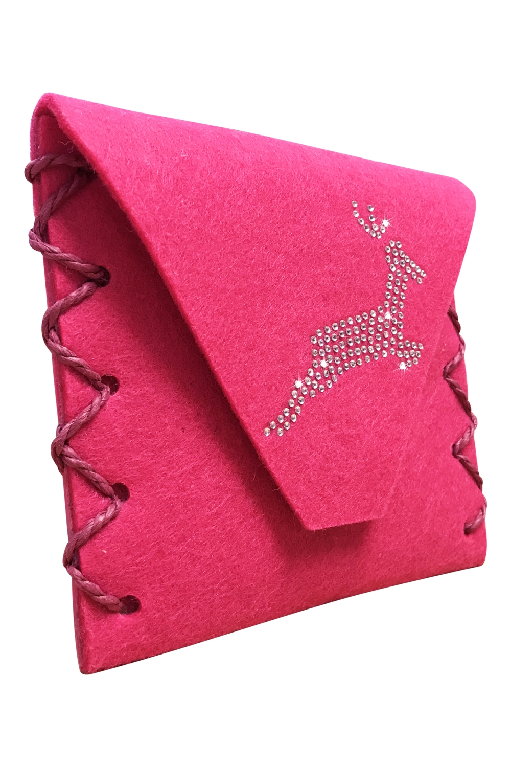 Dirndlschürzentasche Clutch Filz pink
