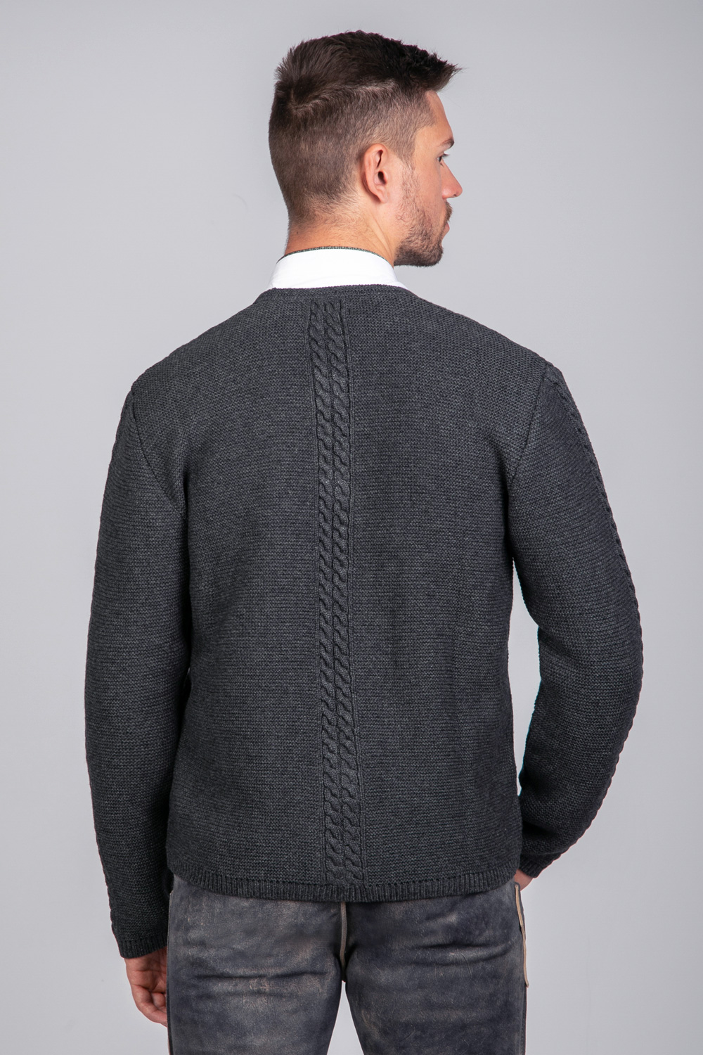 Trachten Strickjacke Leo Dunkelgrau