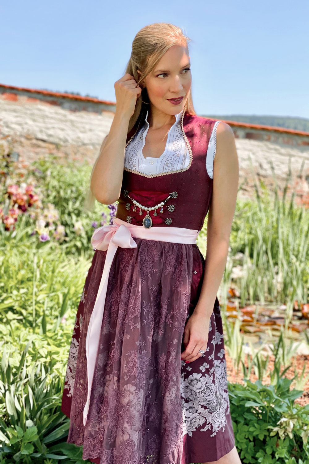Midi Dirndl Stehkragen Stella