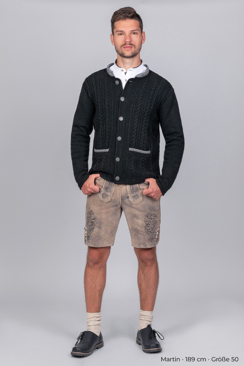 Trachten Strickjacke Jakob Dunkelanthrazit