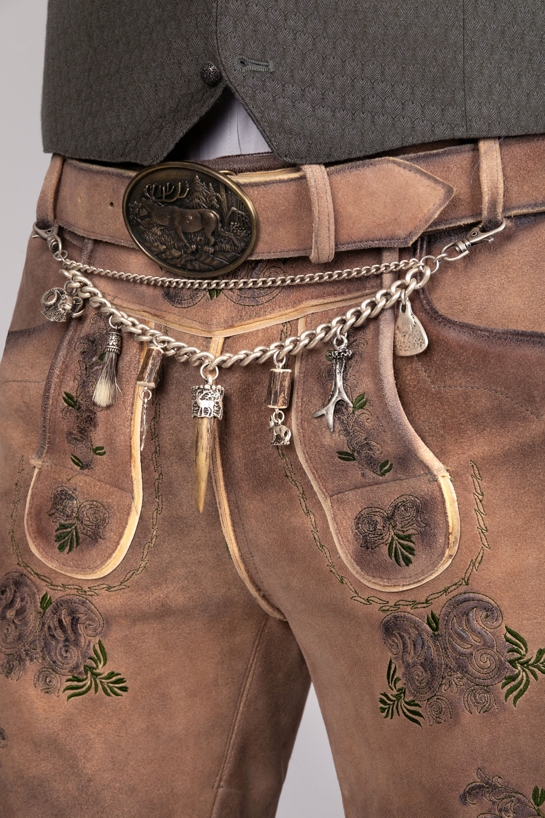 Echtes Hirschhorn Lederhosen Charivari