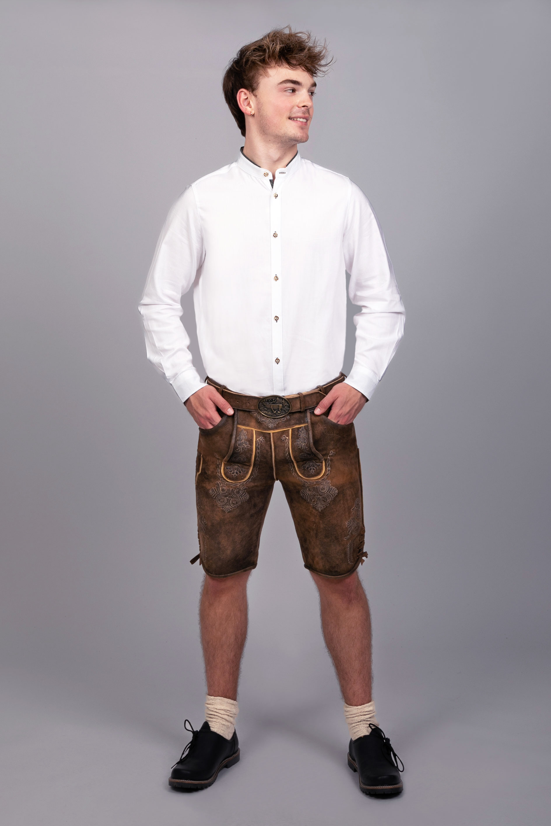 Kurze Wildbock Lederhose Bernd