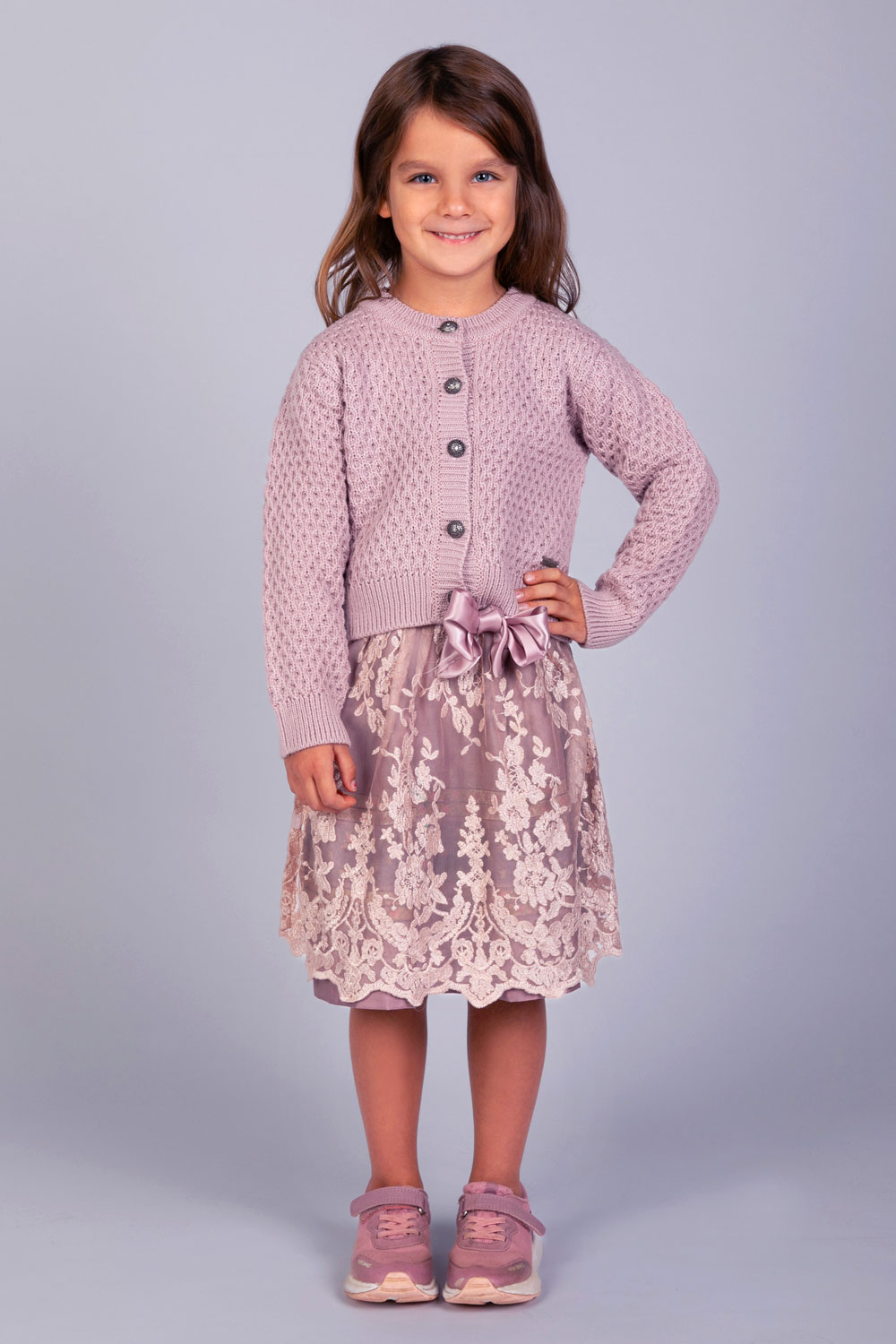 Kinder Strickjacke Theresa rosé