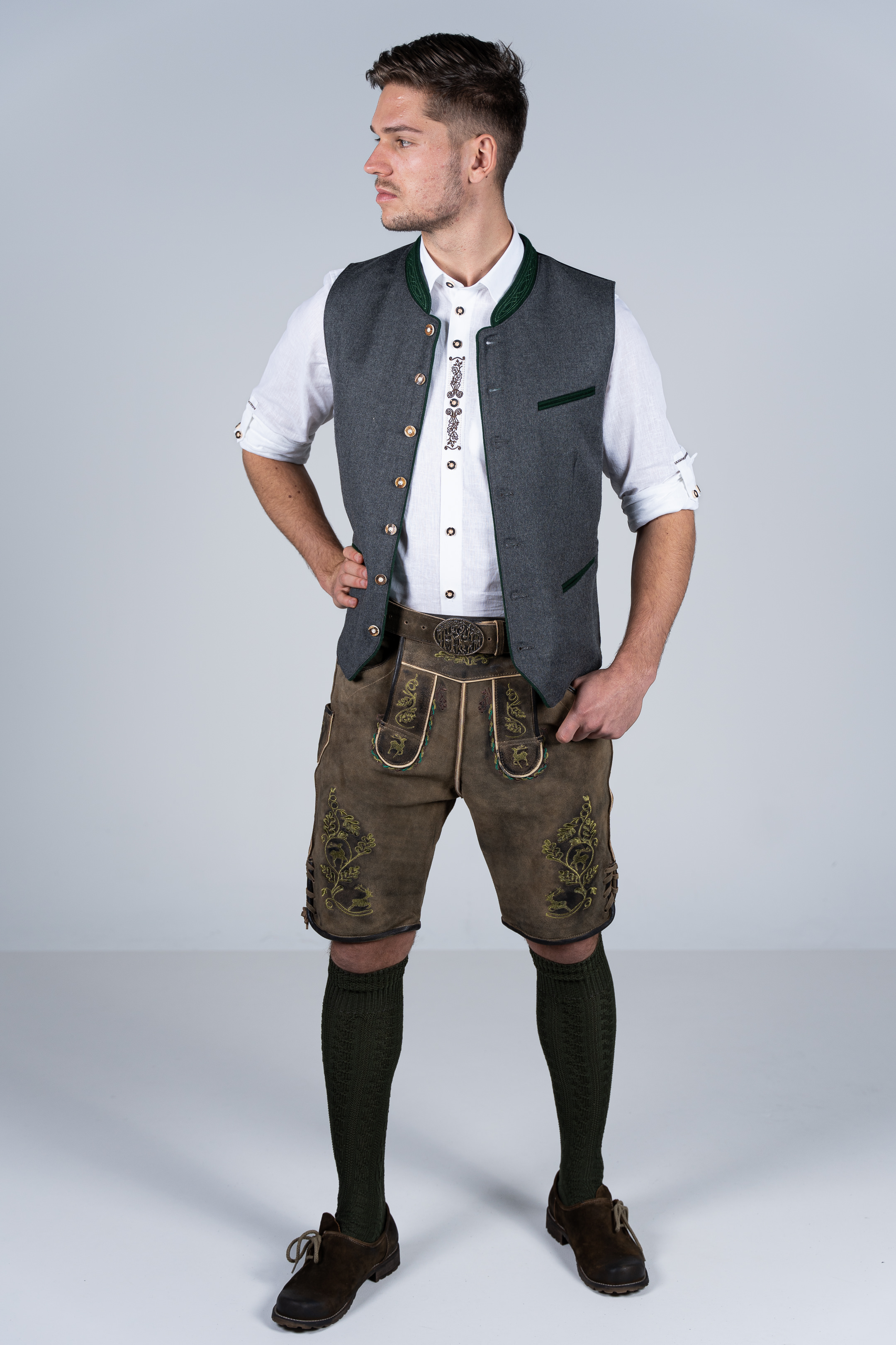 Kurze Wildbock Lederhose Sepp