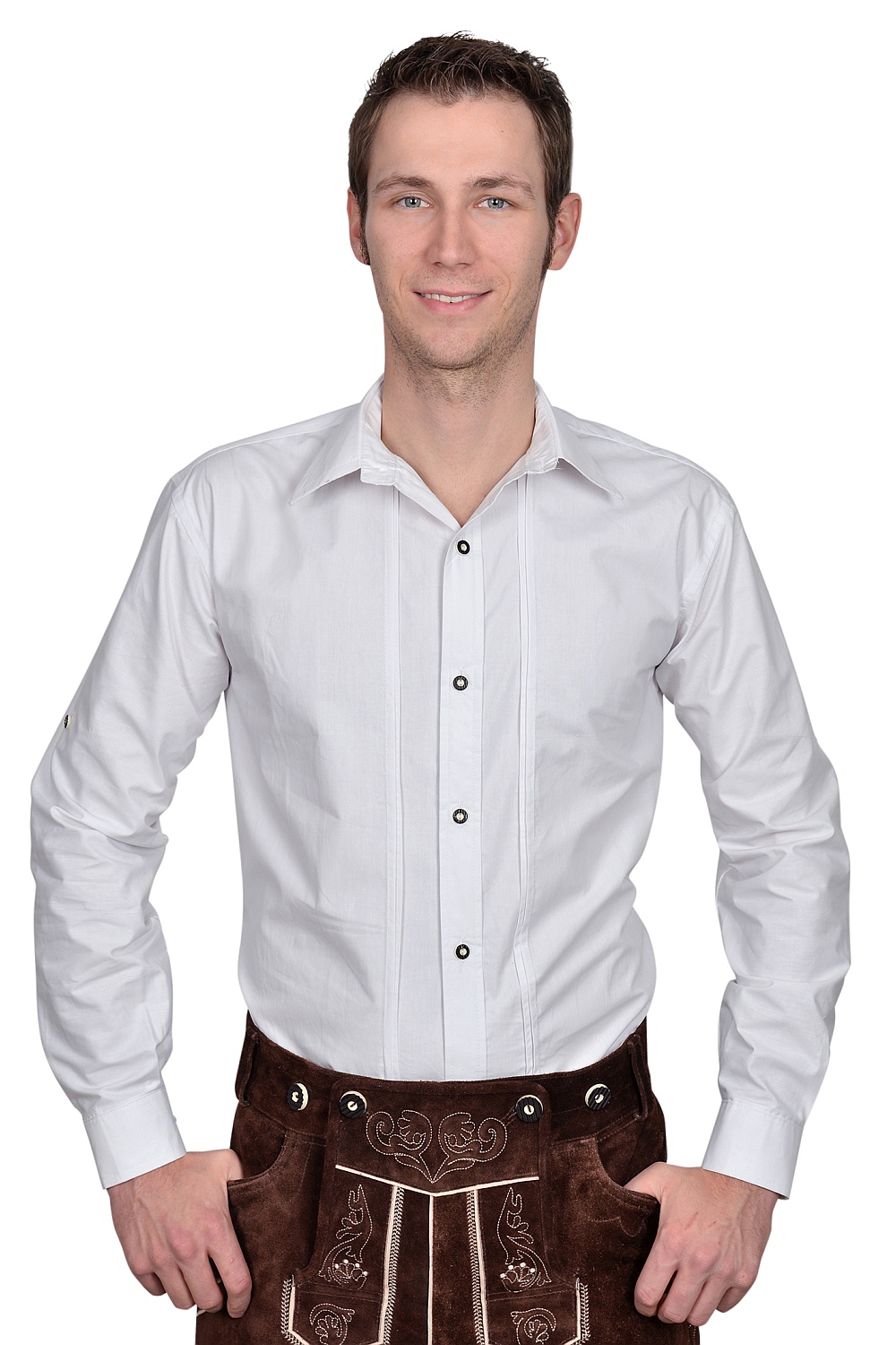 Trachtenhemd Hemd weiß klassisch 