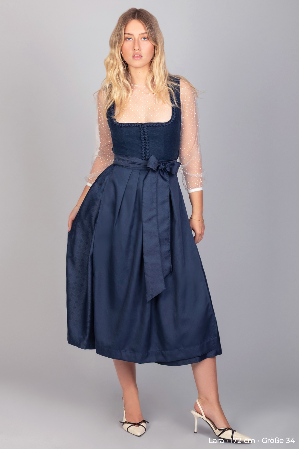 Langes Dirndl Clarissa Dunkelblau