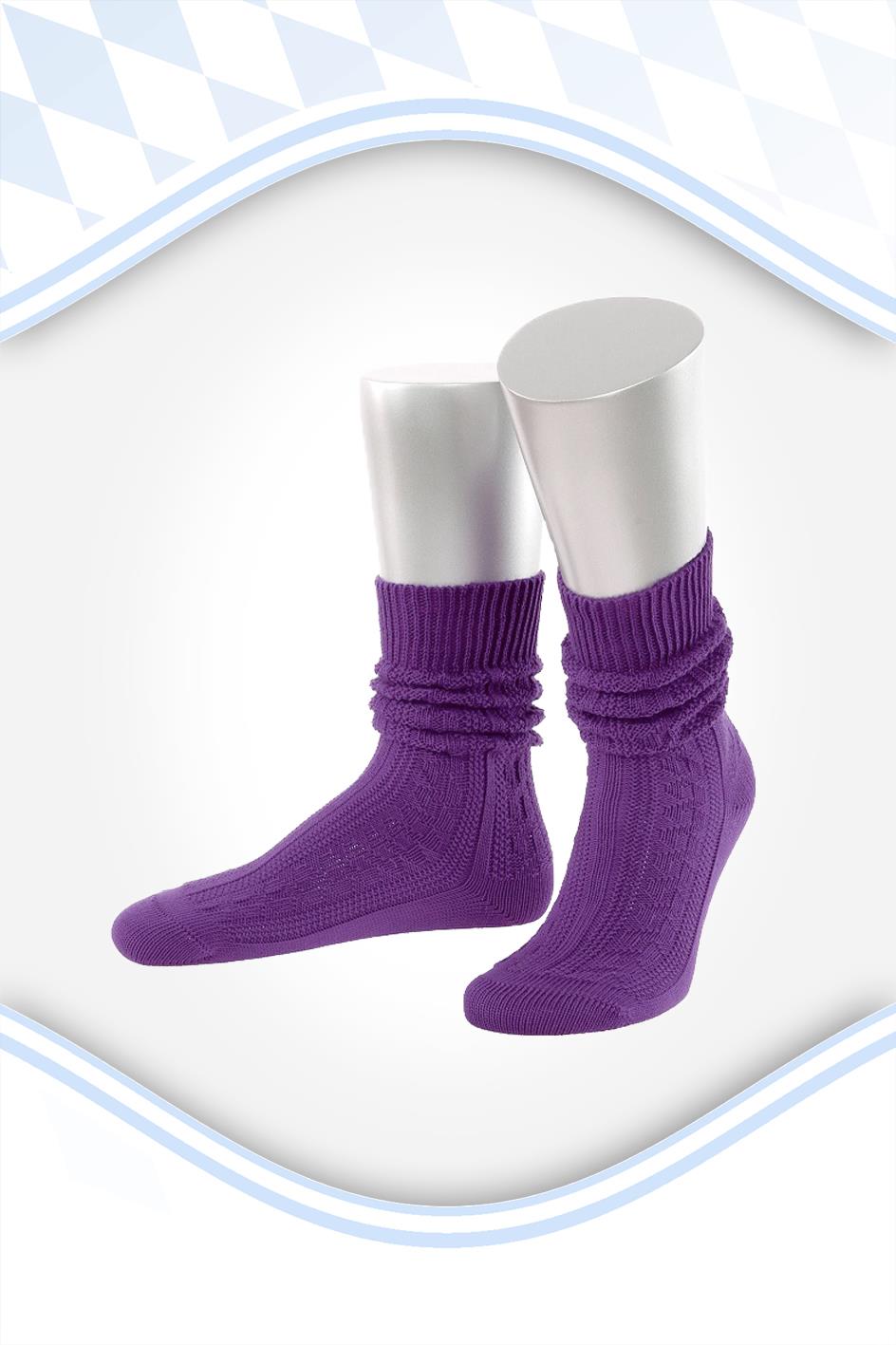 Trachtensocken lila kurz