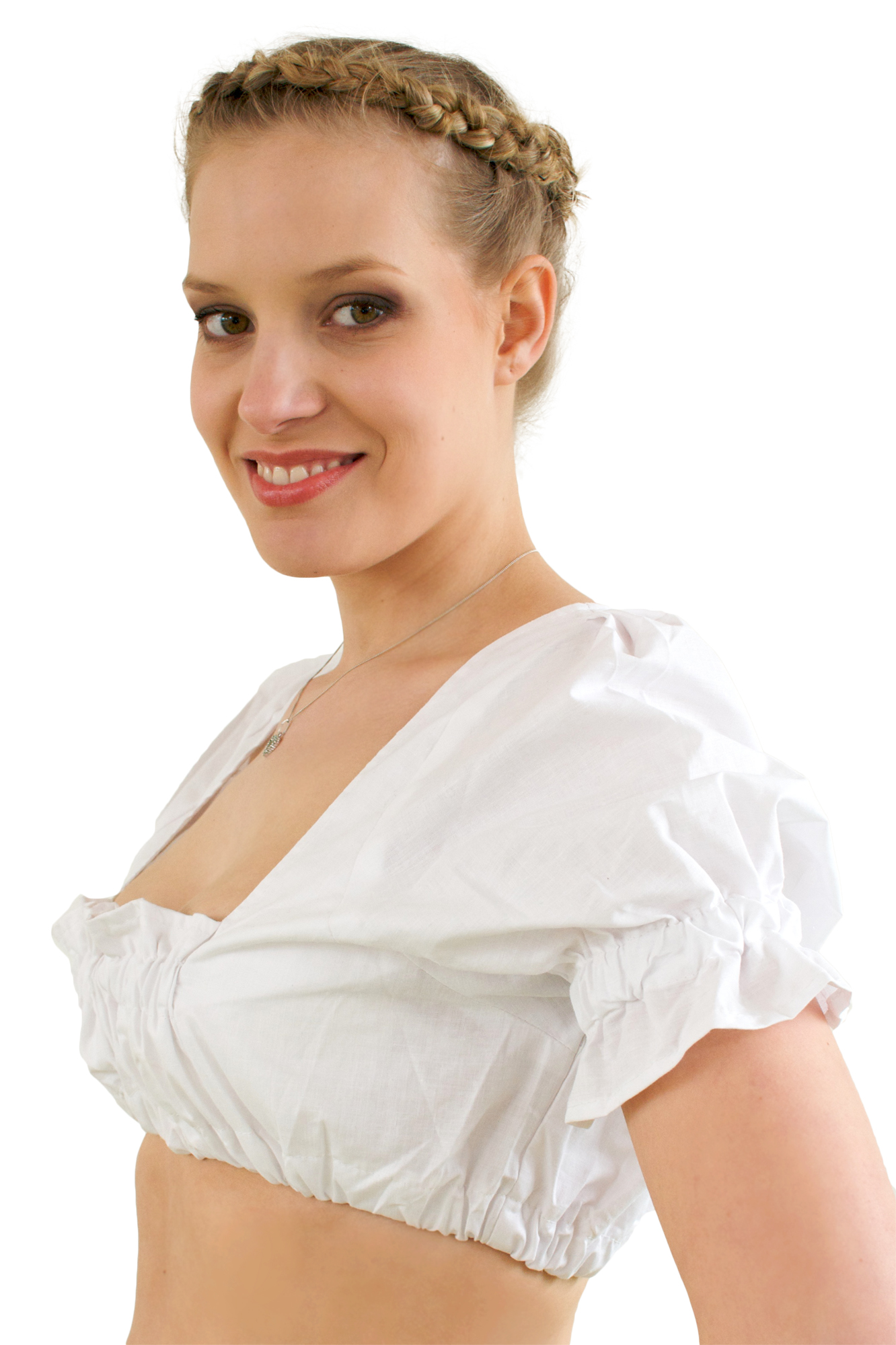 Klassisch elegante Dirndlbluse weiß