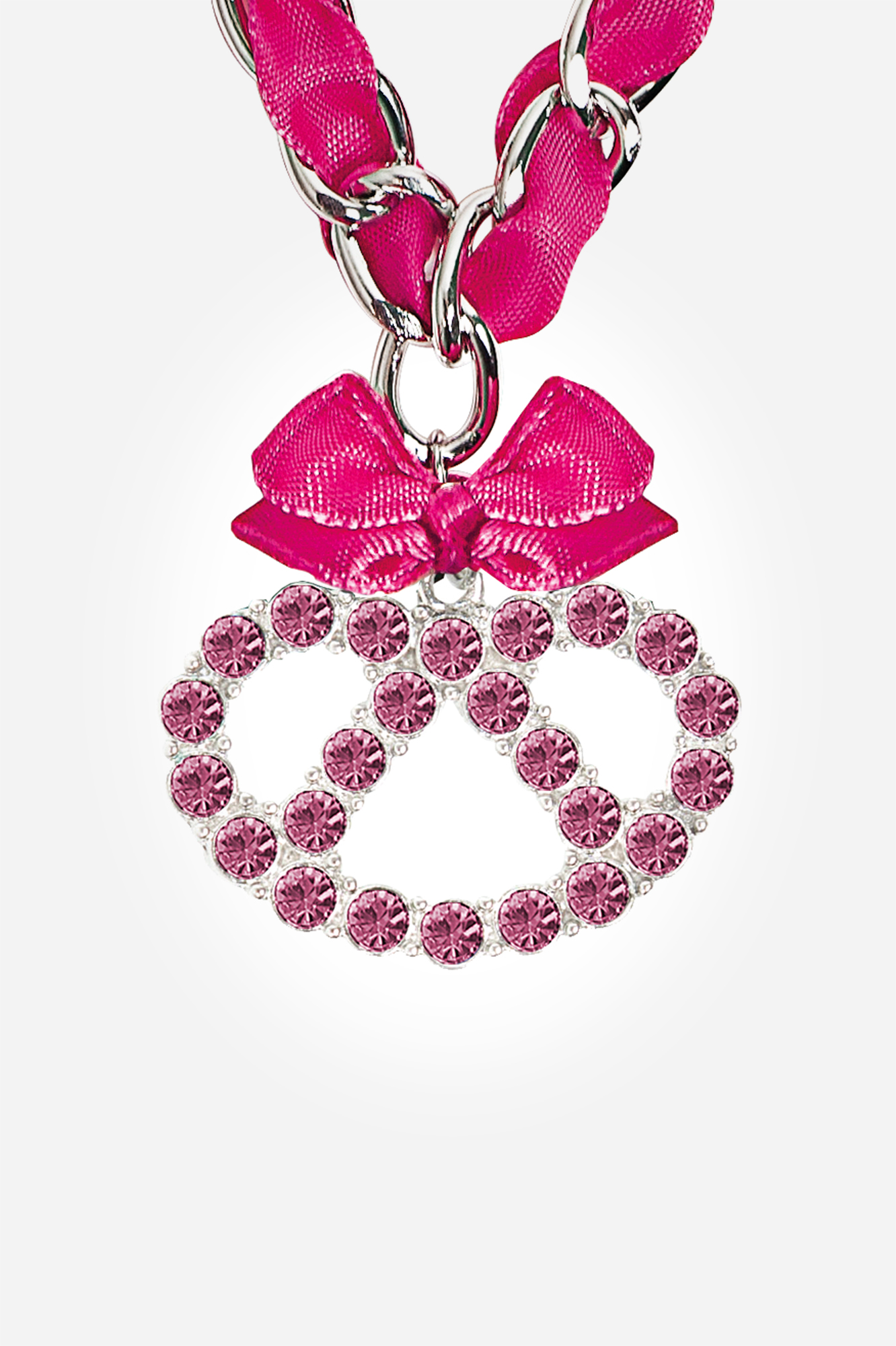 Halskette Brezel Schleife pink