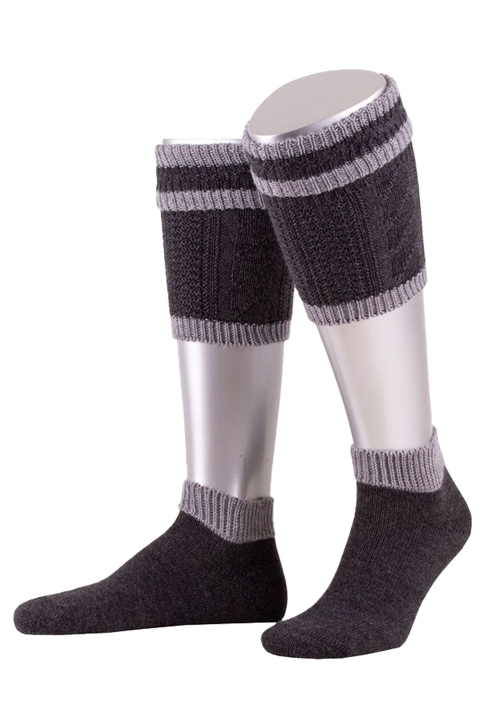 Hochwertige Trachten Loferl hellgrau-anthrazit