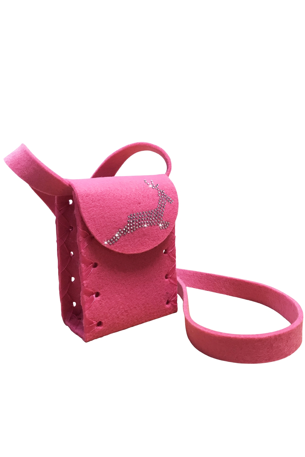 Mini Dirndltasche Filz pink Hirsch