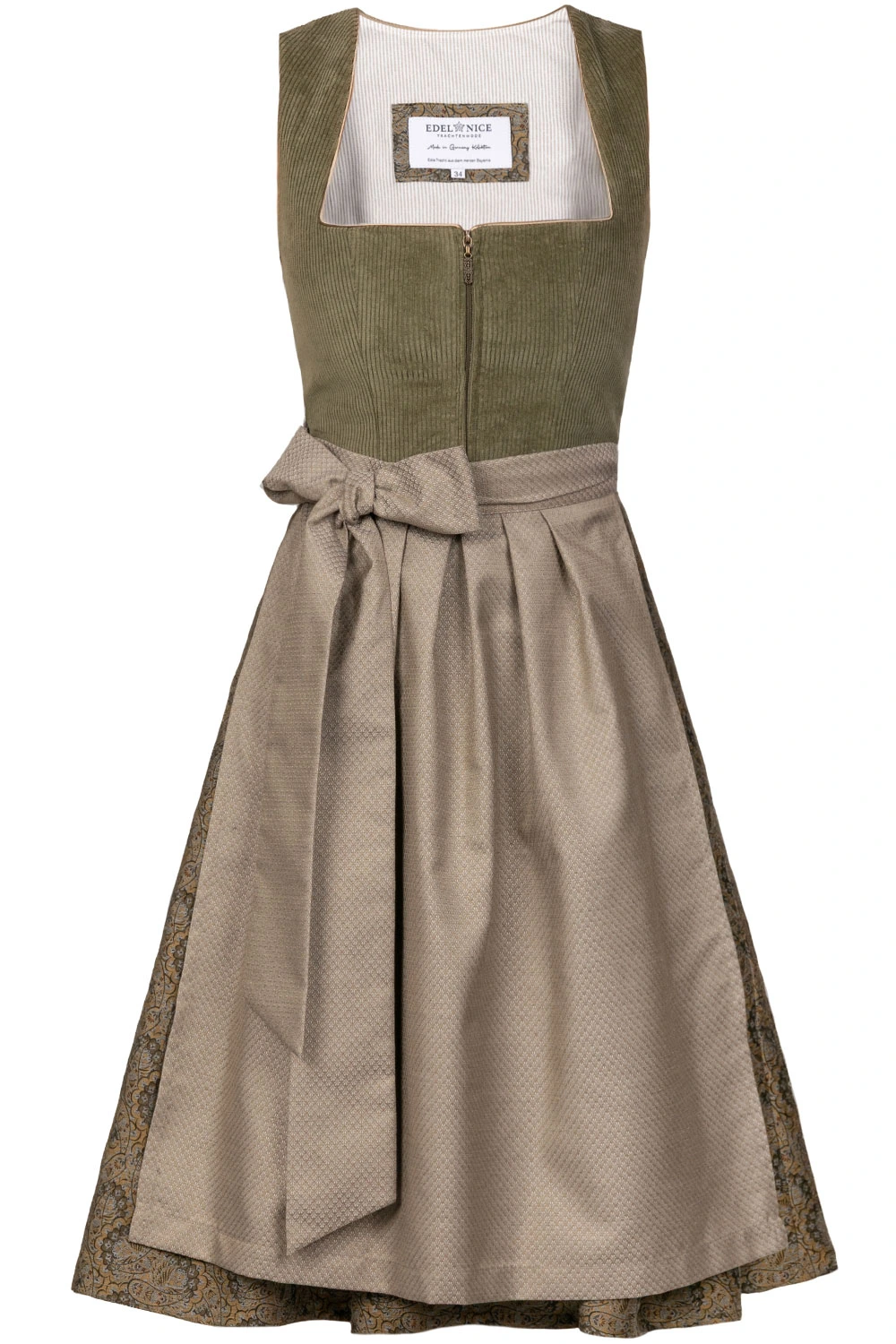 Midi Dirndl Emilia Grün Cord