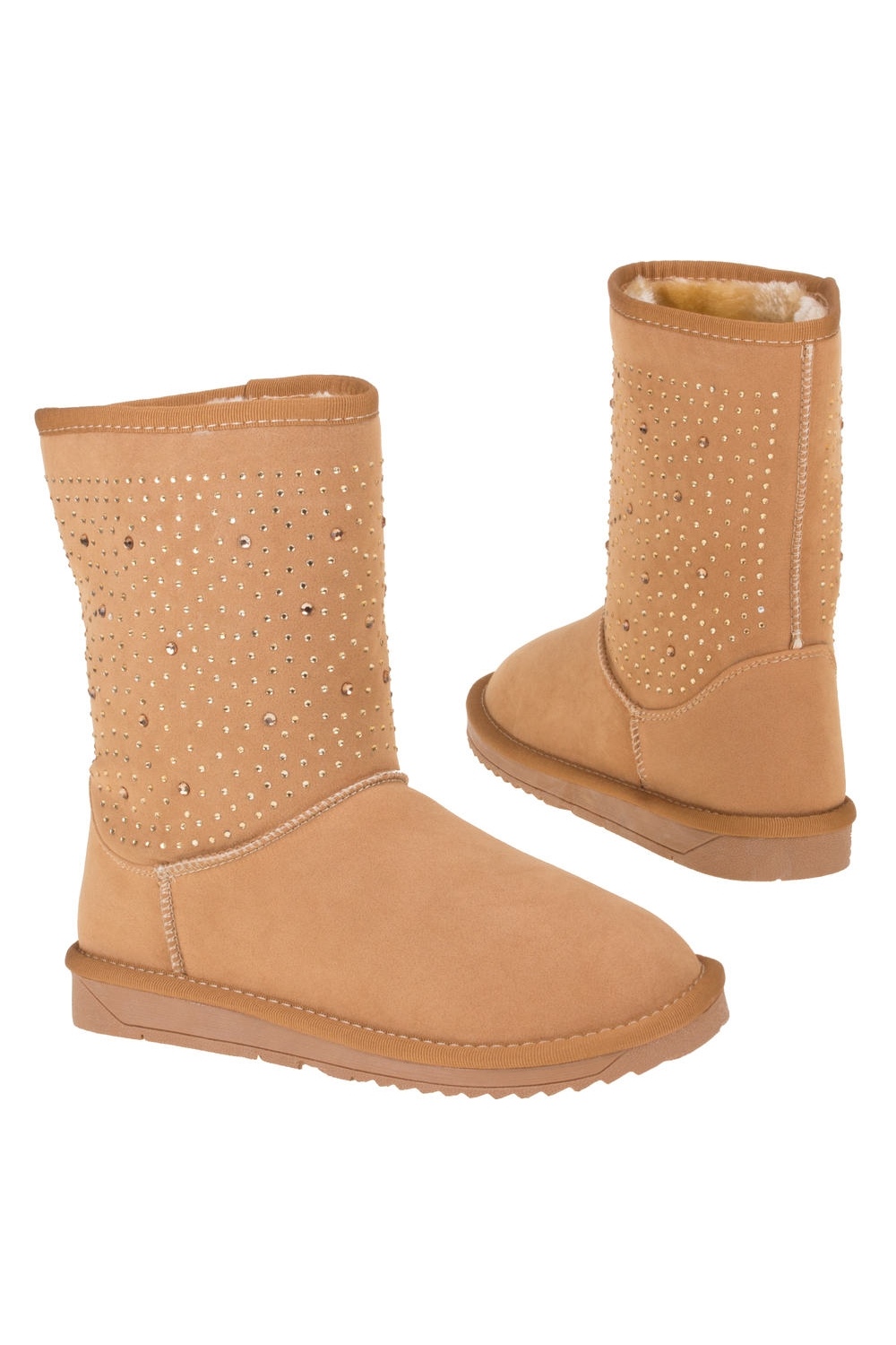 Damen Stiefel camel verziert