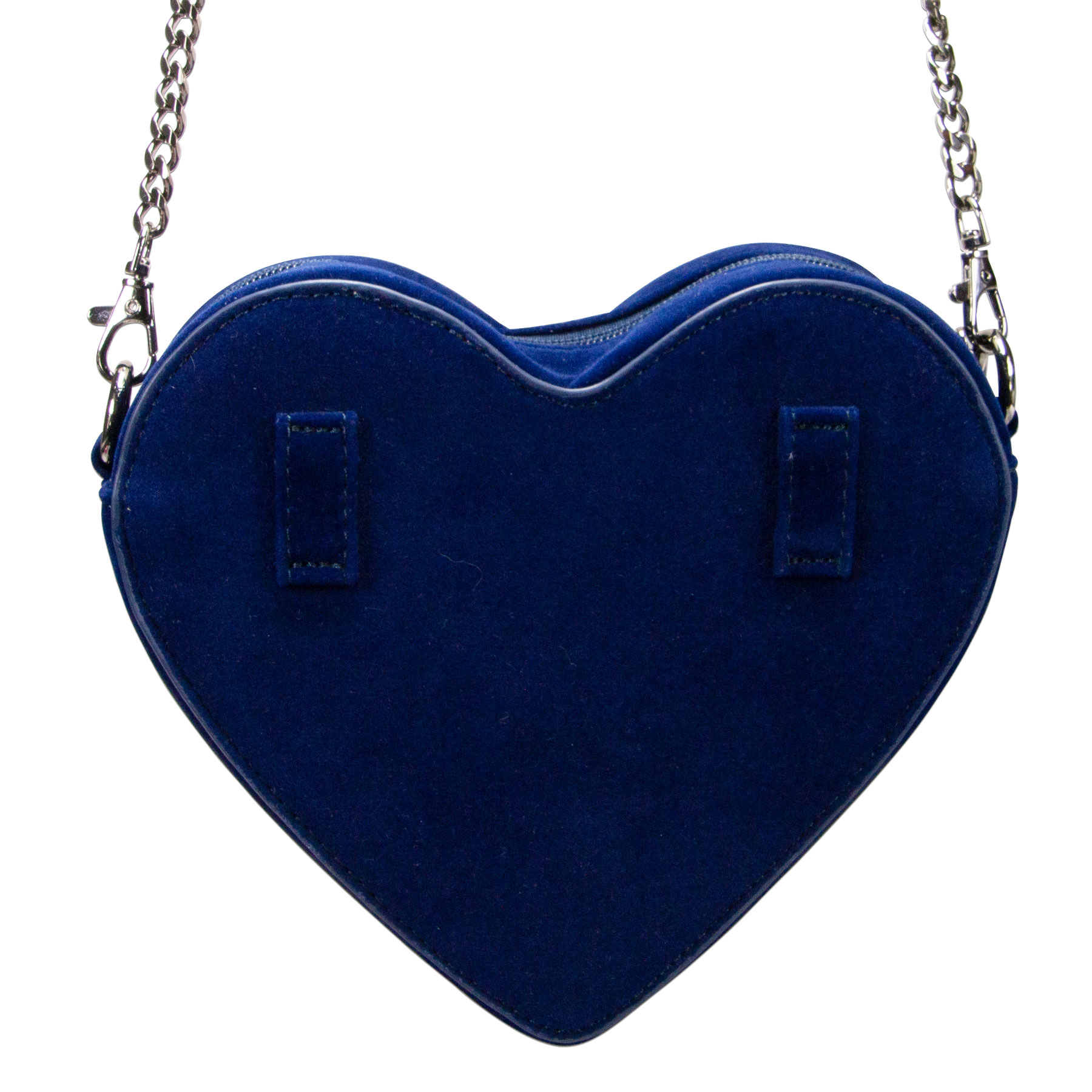 Dirndltasche Valerie Blau in Herzform mit Strasssteinen